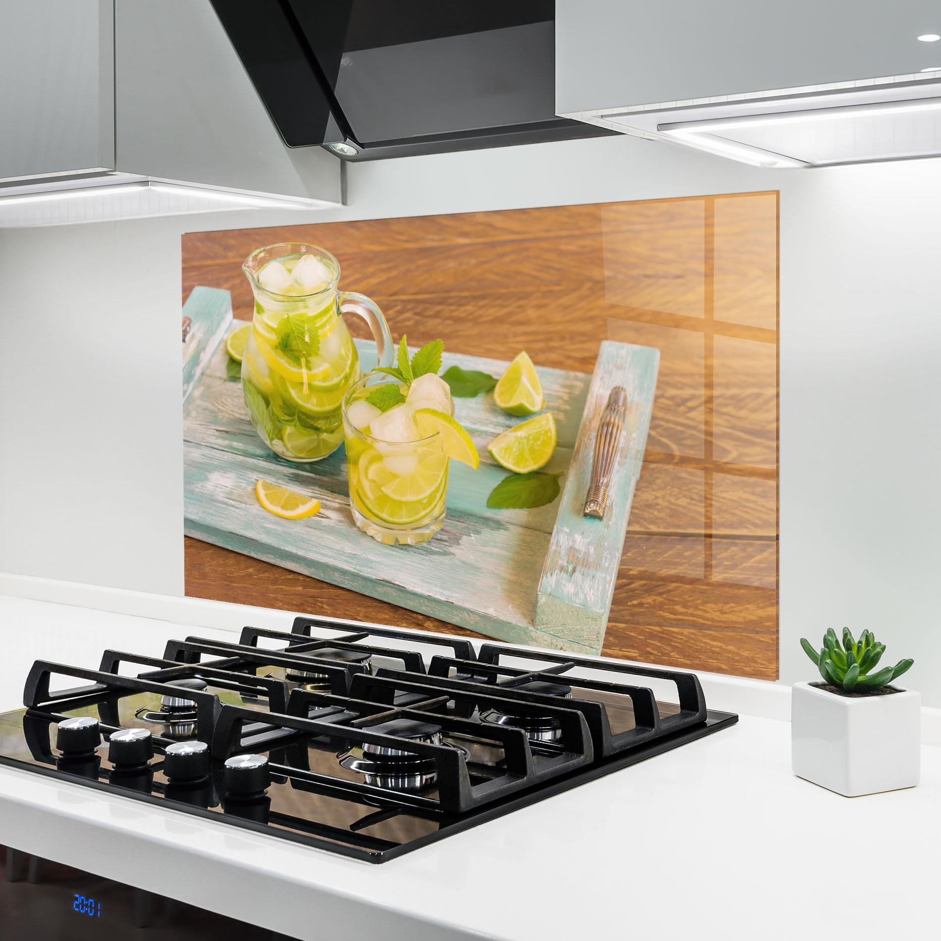 Konyhai üveg hátfal Fresh Cold Lemonade mockup 6