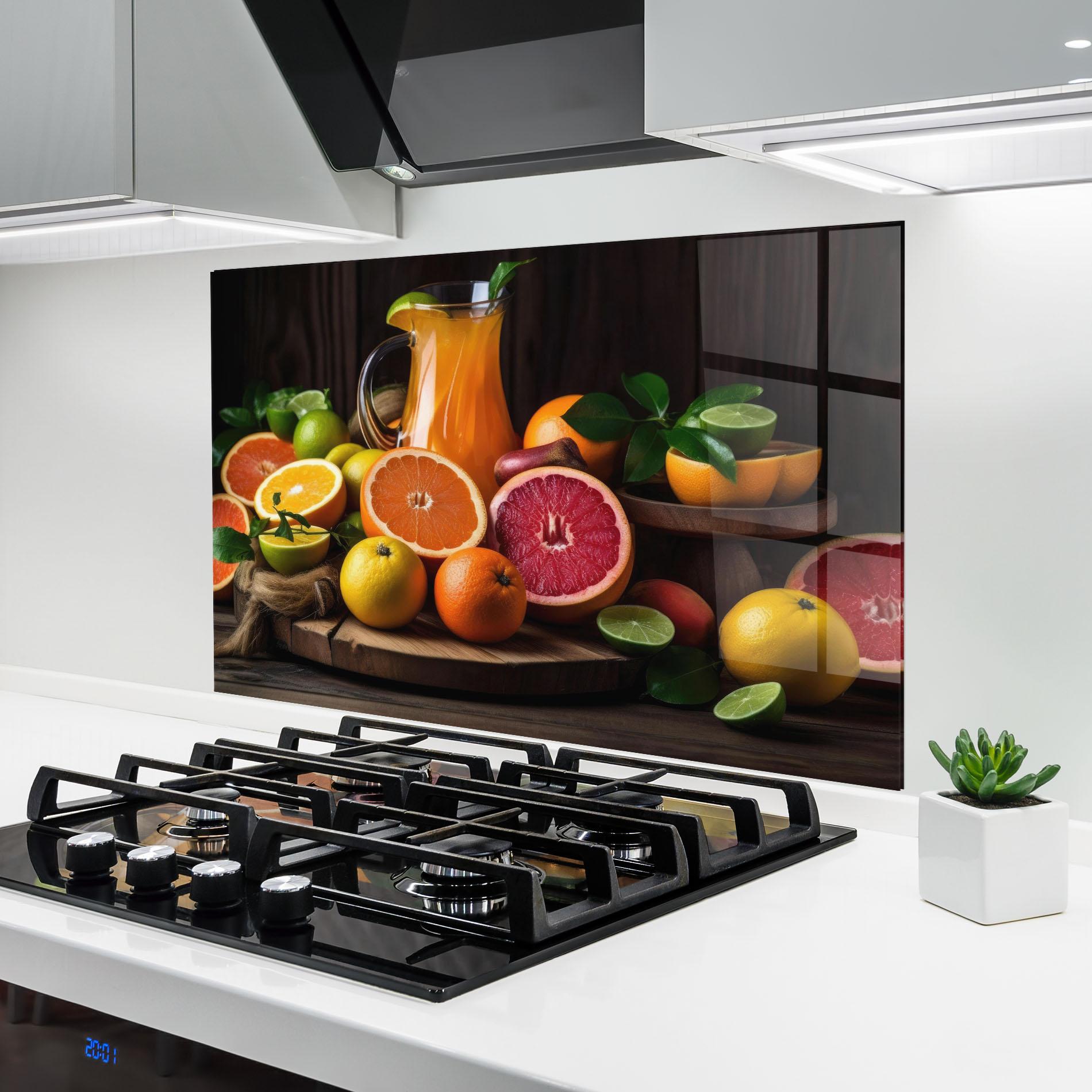 Konyhai üveg hátfal Glass Of Orange Juice mockup 6