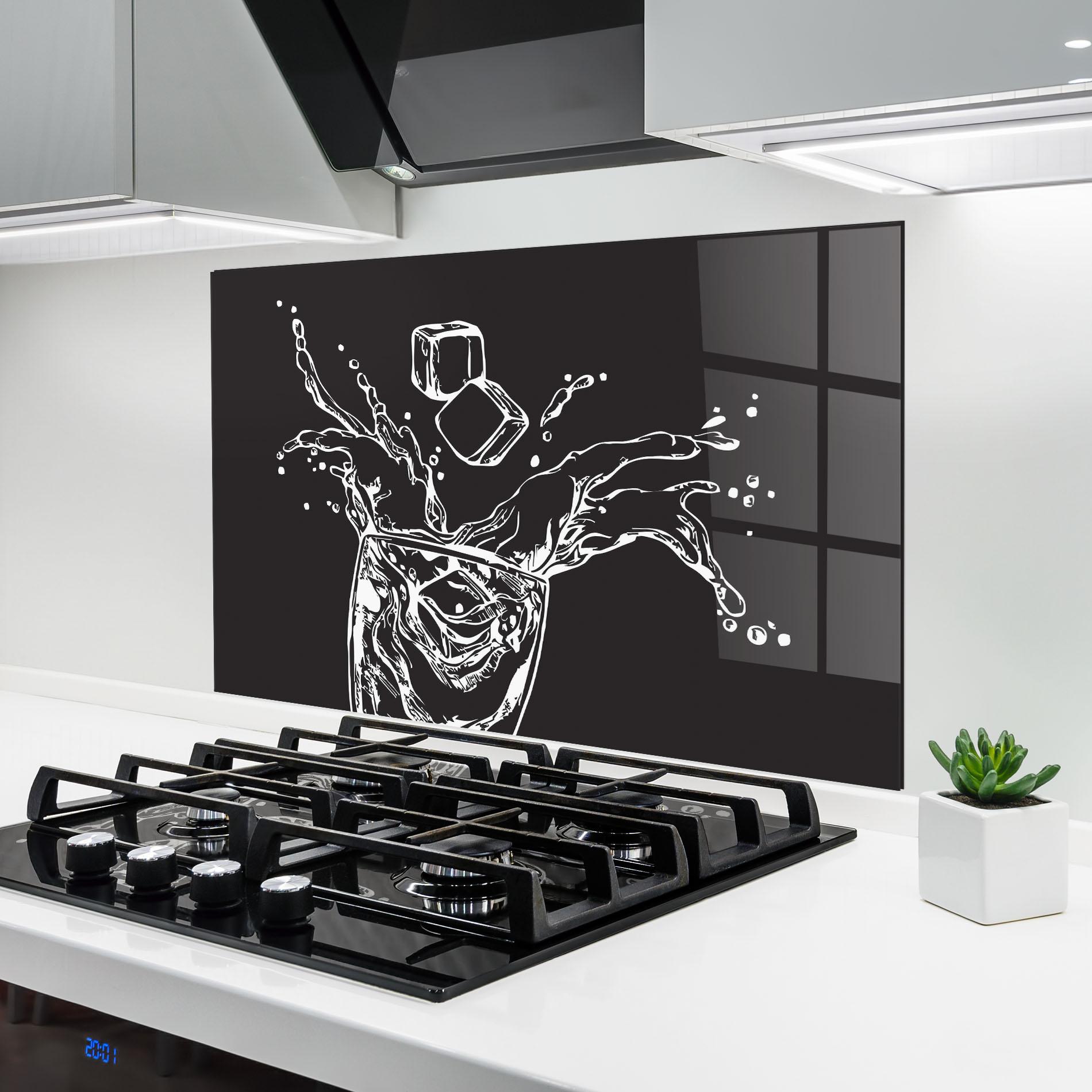 Konyhai üveg hátfal Ice Splash Drink mockup 6