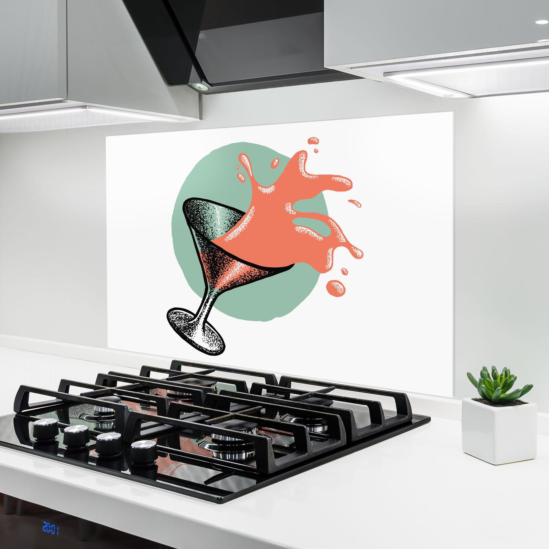 Konyhai üveg hátfal Light Orange Drink mockup 6