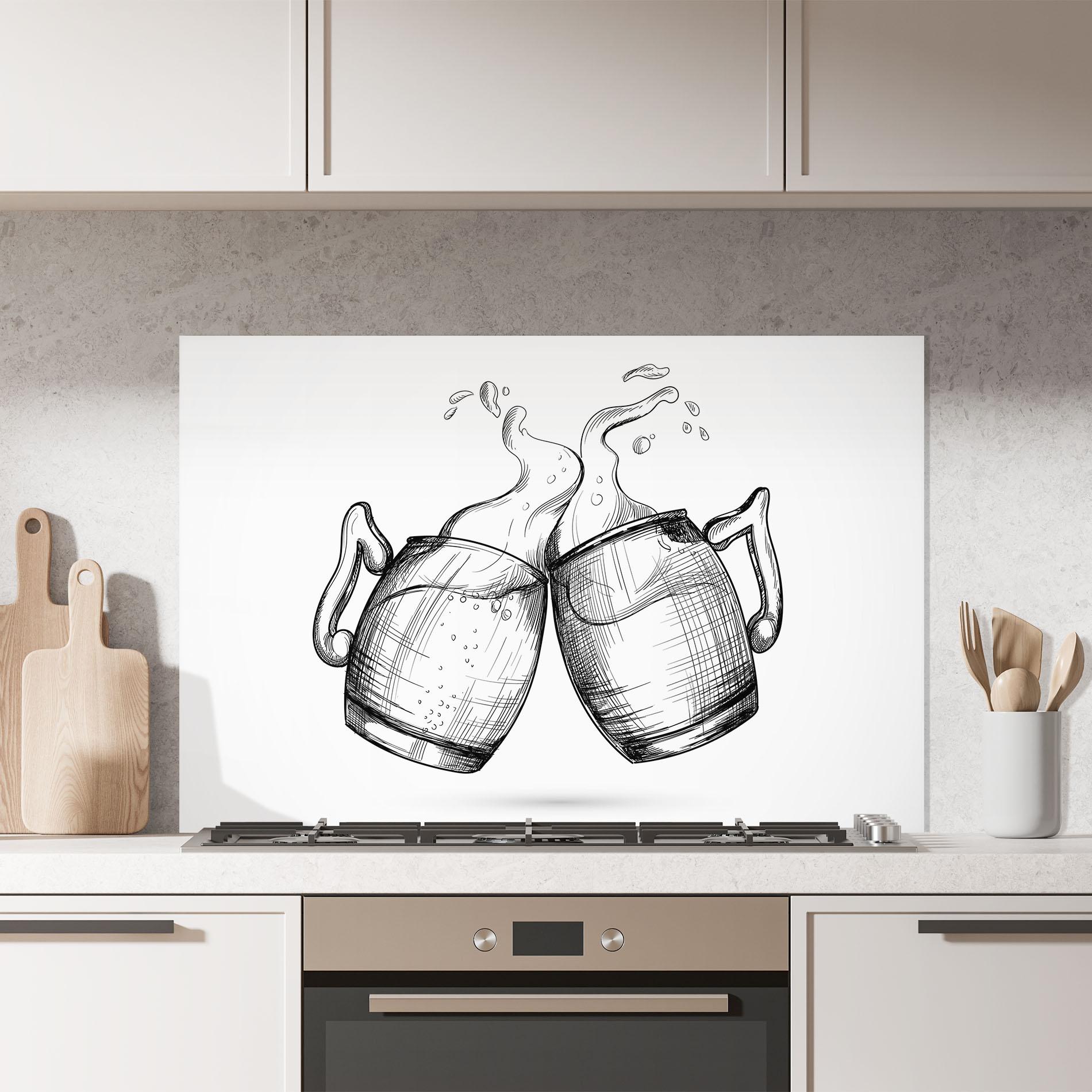 Konyhai üveg hátfal Beer Clash mockup 7