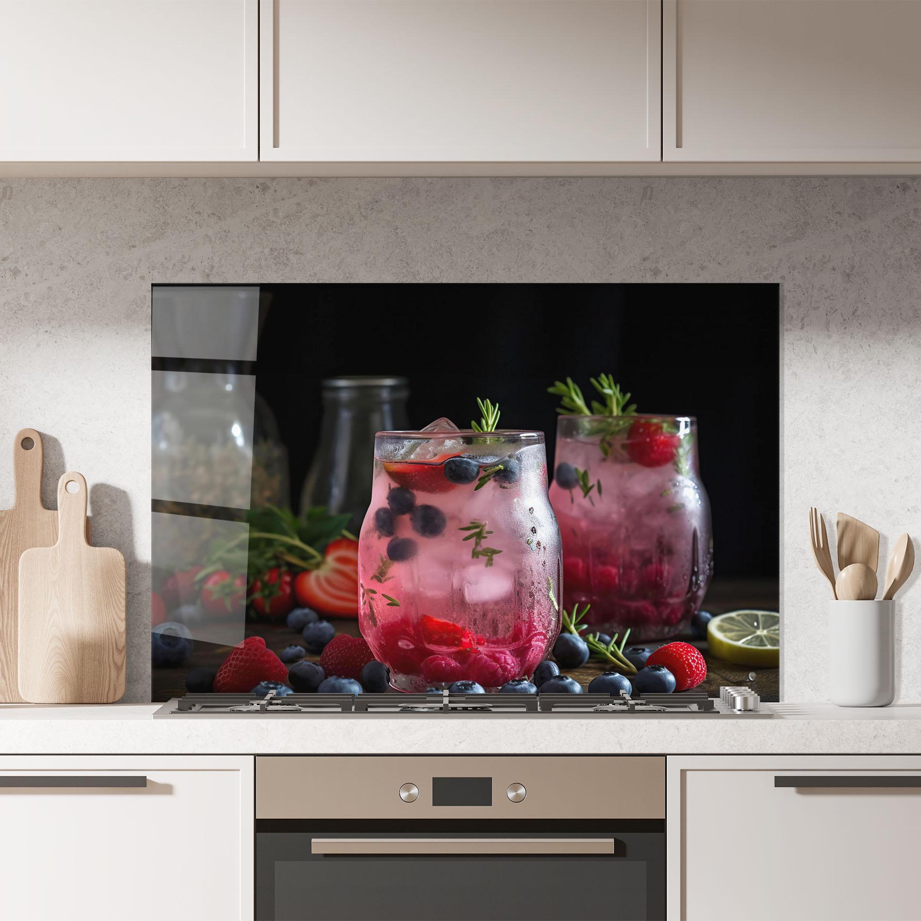 Konyhai üveg hátfal Berry Ice Drink mockup 7