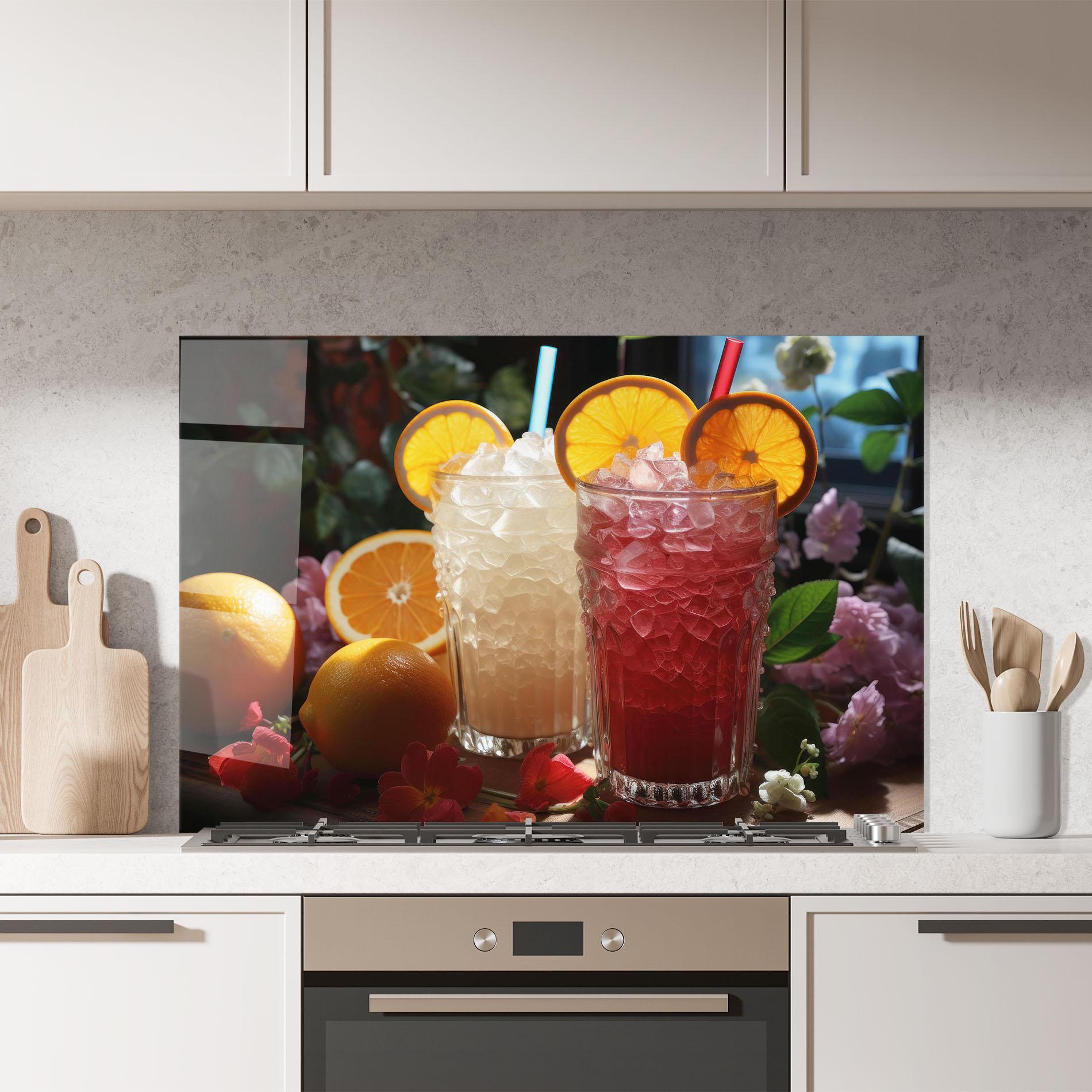 Konyhai üveg hátfal Citrus Smoothie Drink mockup 7