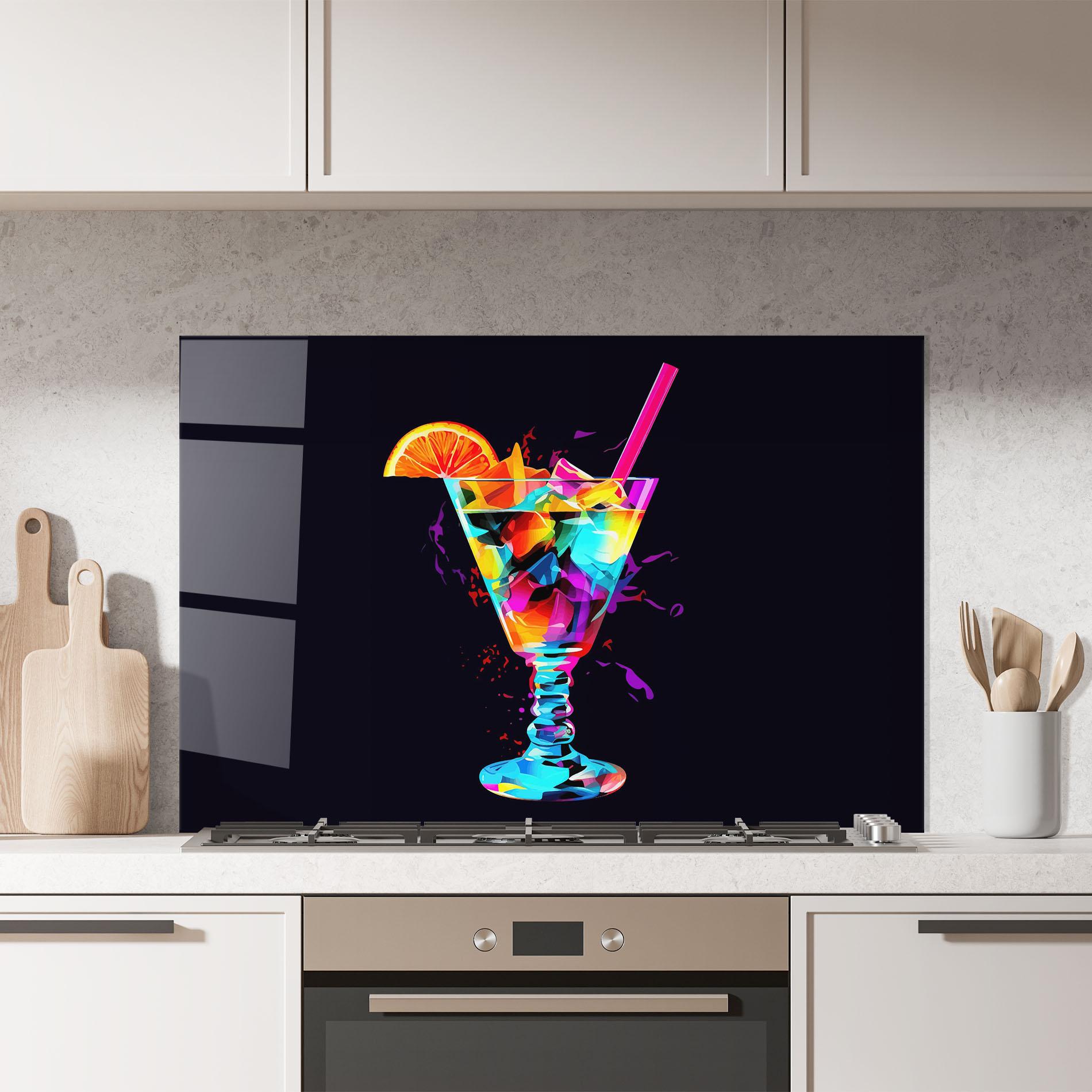 Konyhai üveg hátfal Colorful Cocktail mockup 7