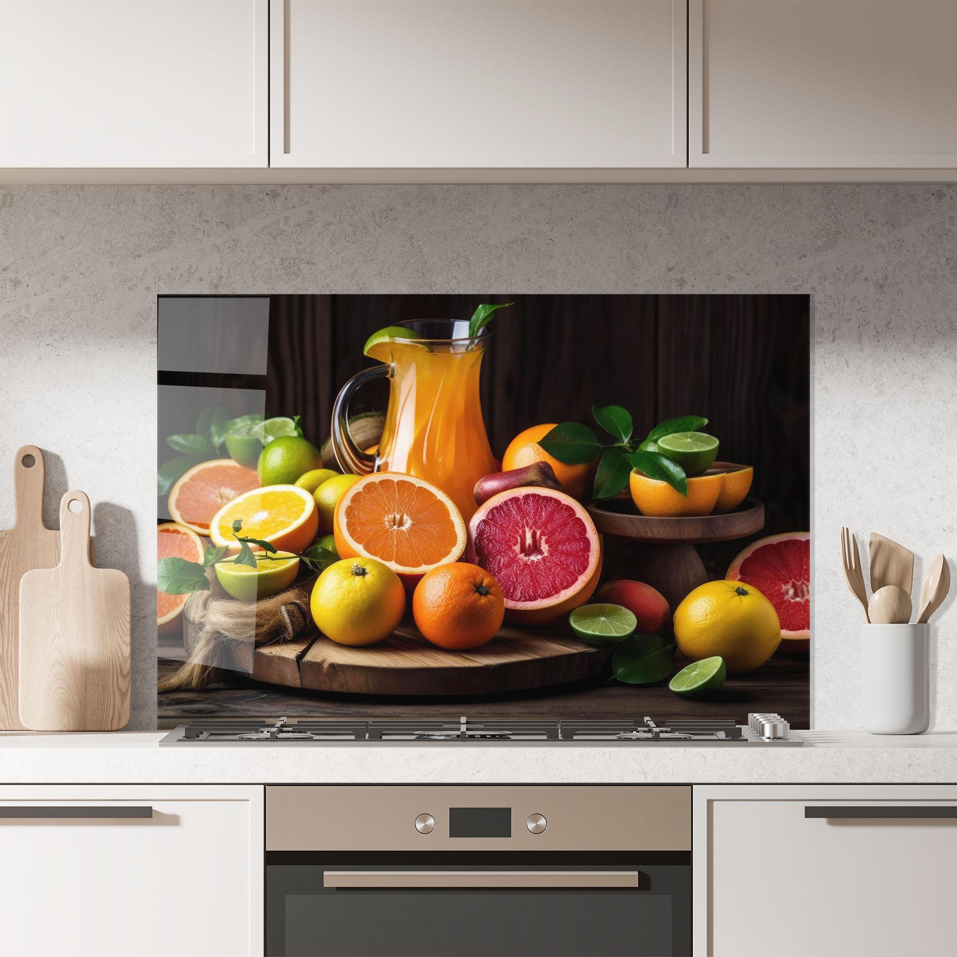 Konyhai üveg hátfal Glass Of Orange Juice mockup 7