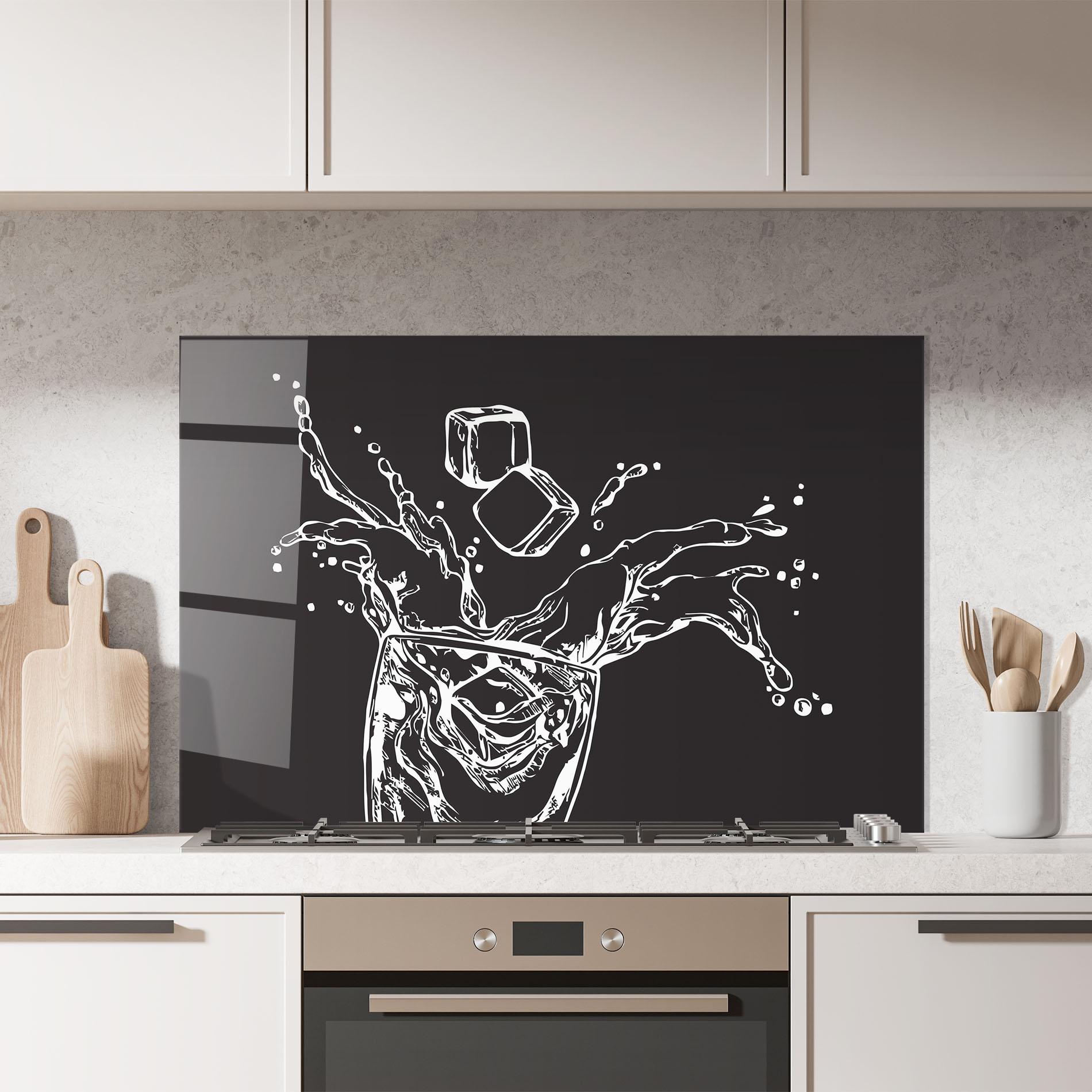 Konyhai üveg hátfal Ice Splash Drink mockup 7