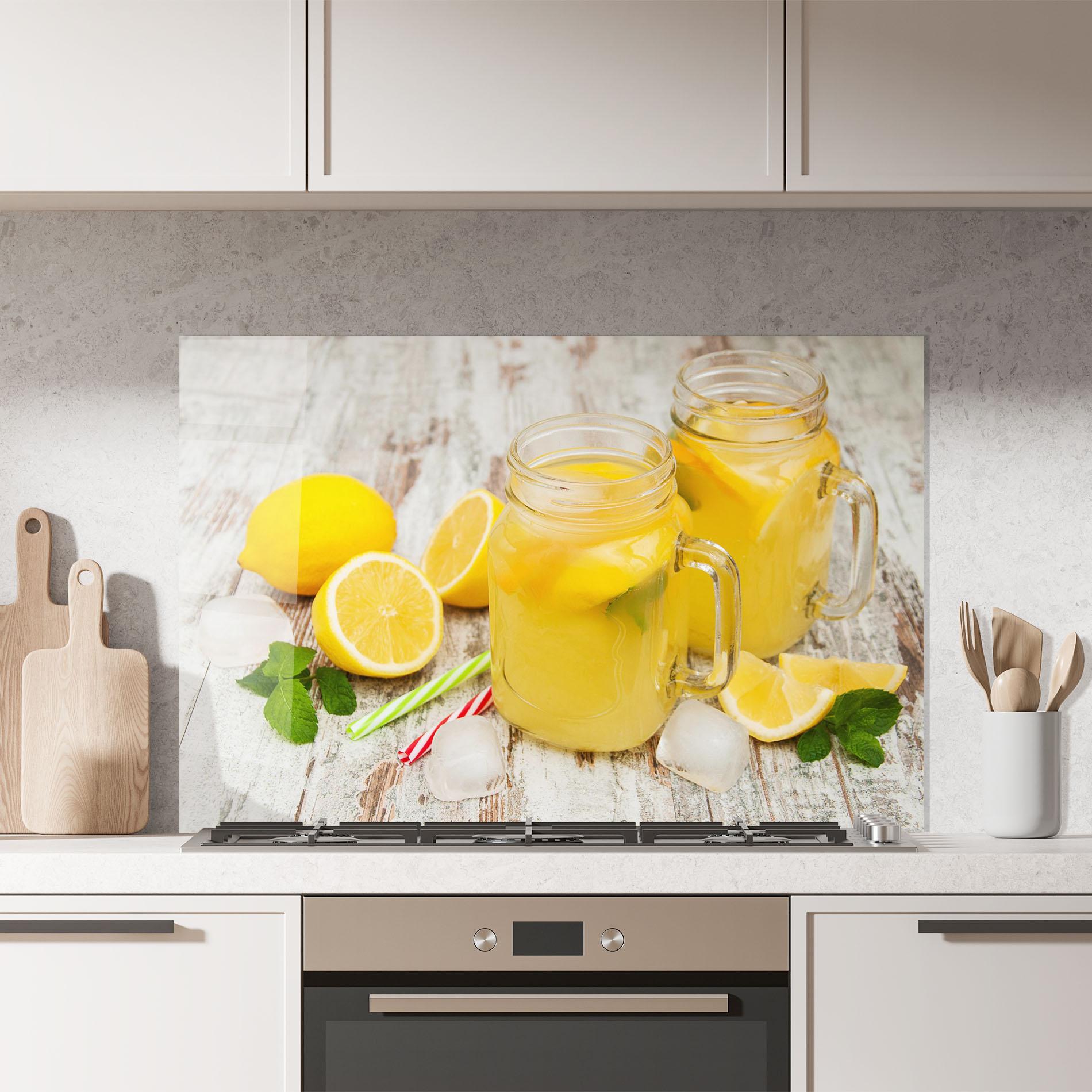 Konyhai üveg hátfal Jars With Lemonade mockup 7