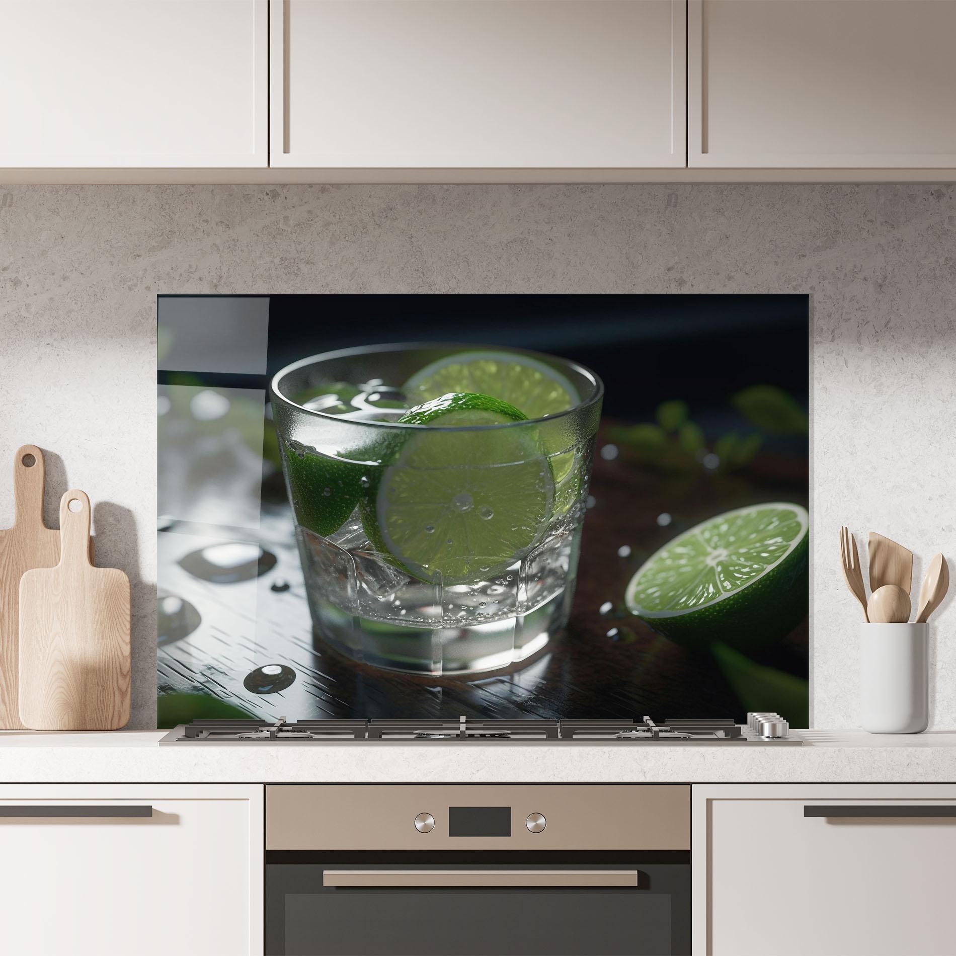 Konyhai üveg hátfal Mojito Cocktail mockup 7