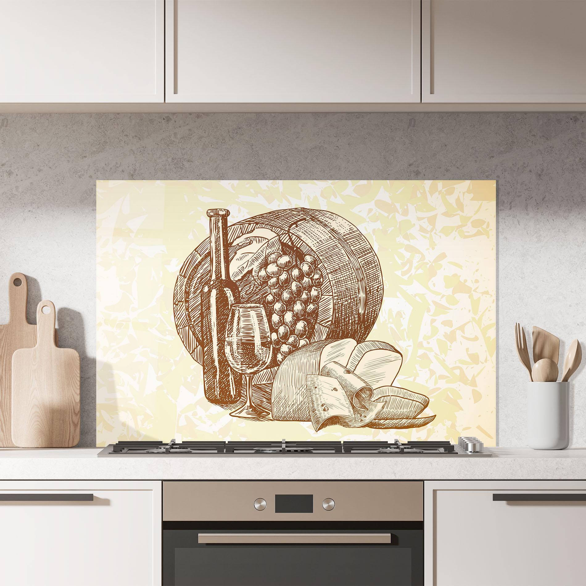 Konyhai üveg hátfal Old Wine mockup 7
