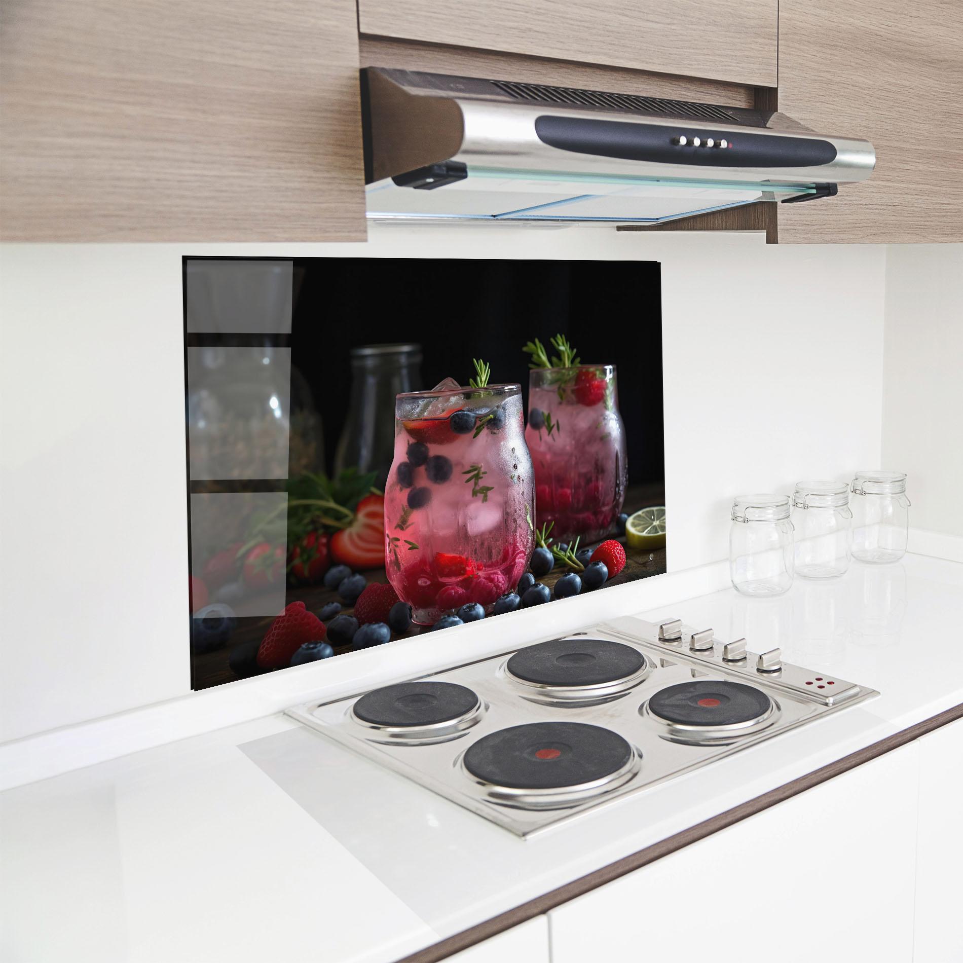 Konyhai üveg hátfal Berry Ice Drink mockup 8
