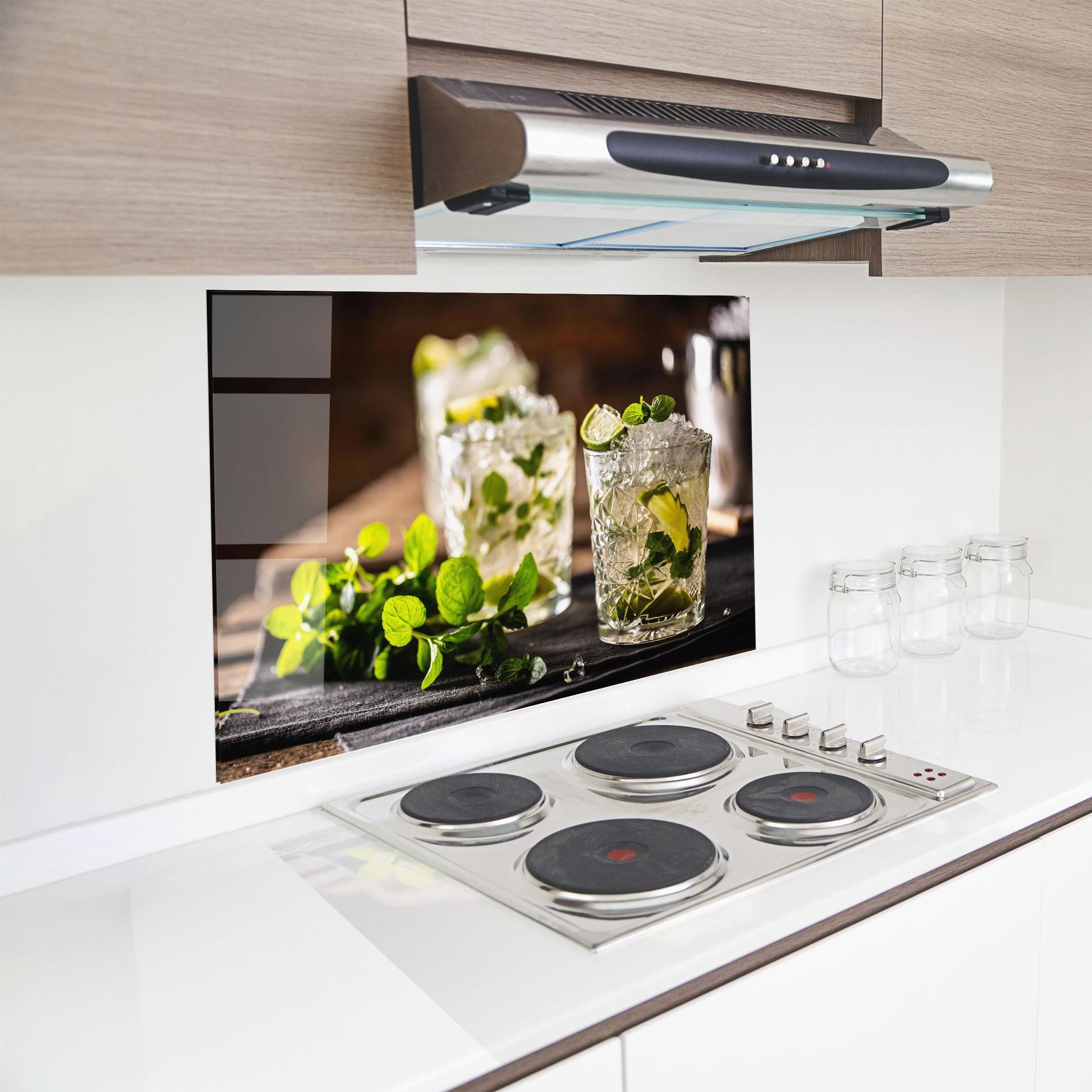 Konyhai üveg hátfal Fresh Mint Lime mockup 8