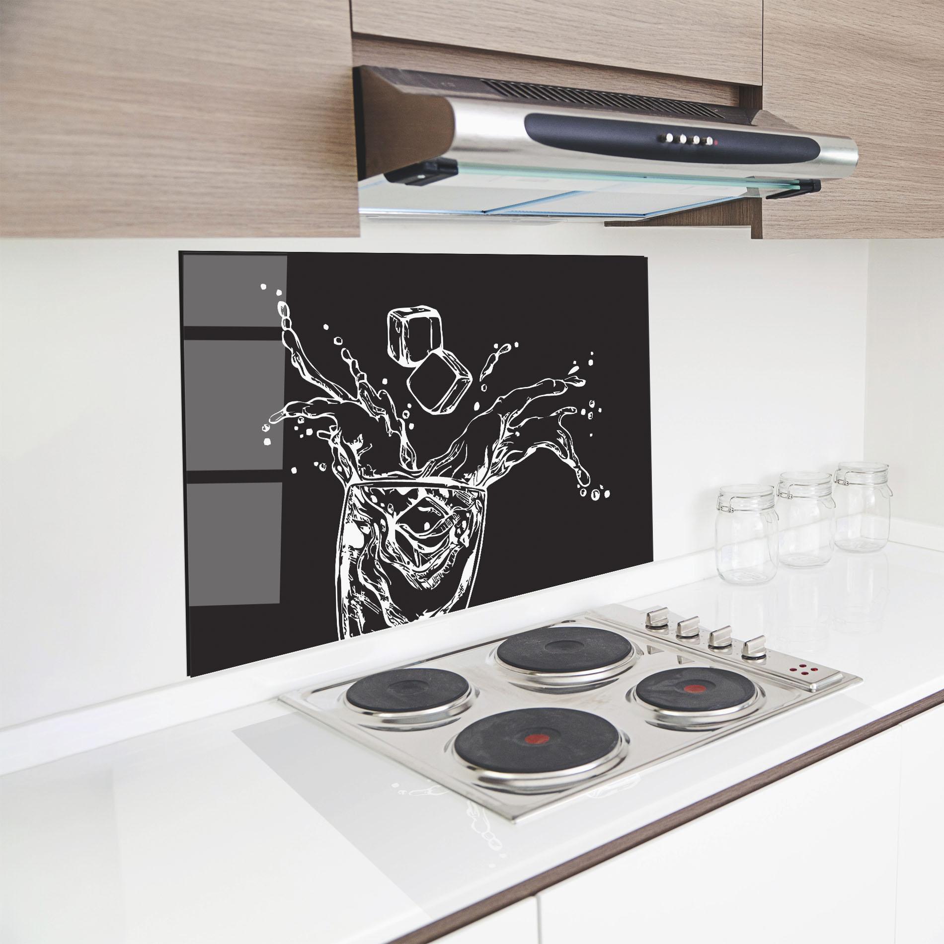 Konyhai üveg hátfal Ice Splash Drink mockup 8