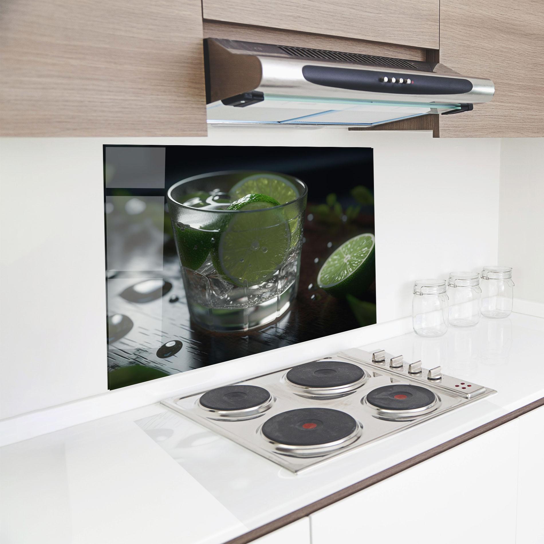 Konyhai üveg hátfal Mojito Cocktail mockup 8