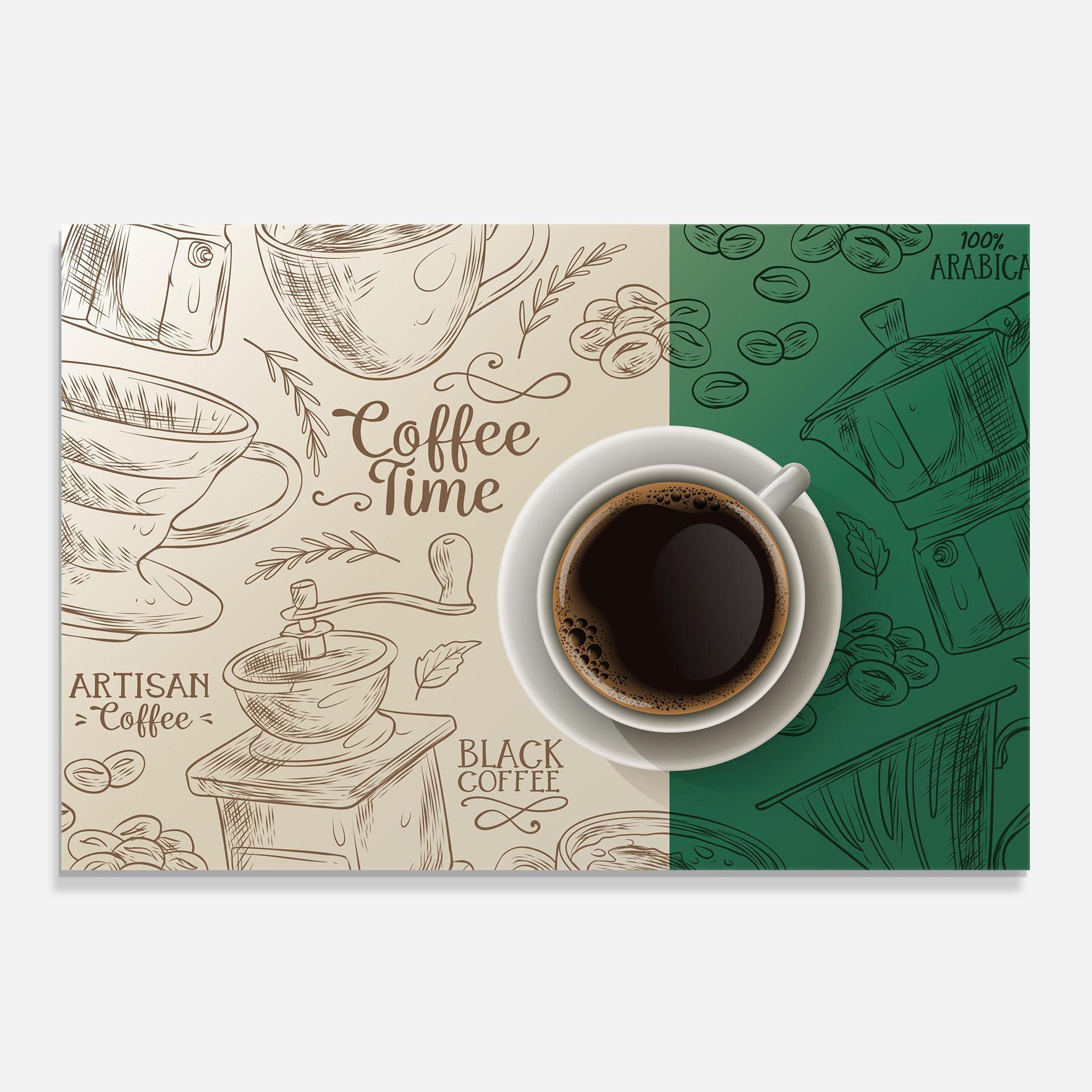 Konyhai üveg hátfal Artisan Coffee mockup 0