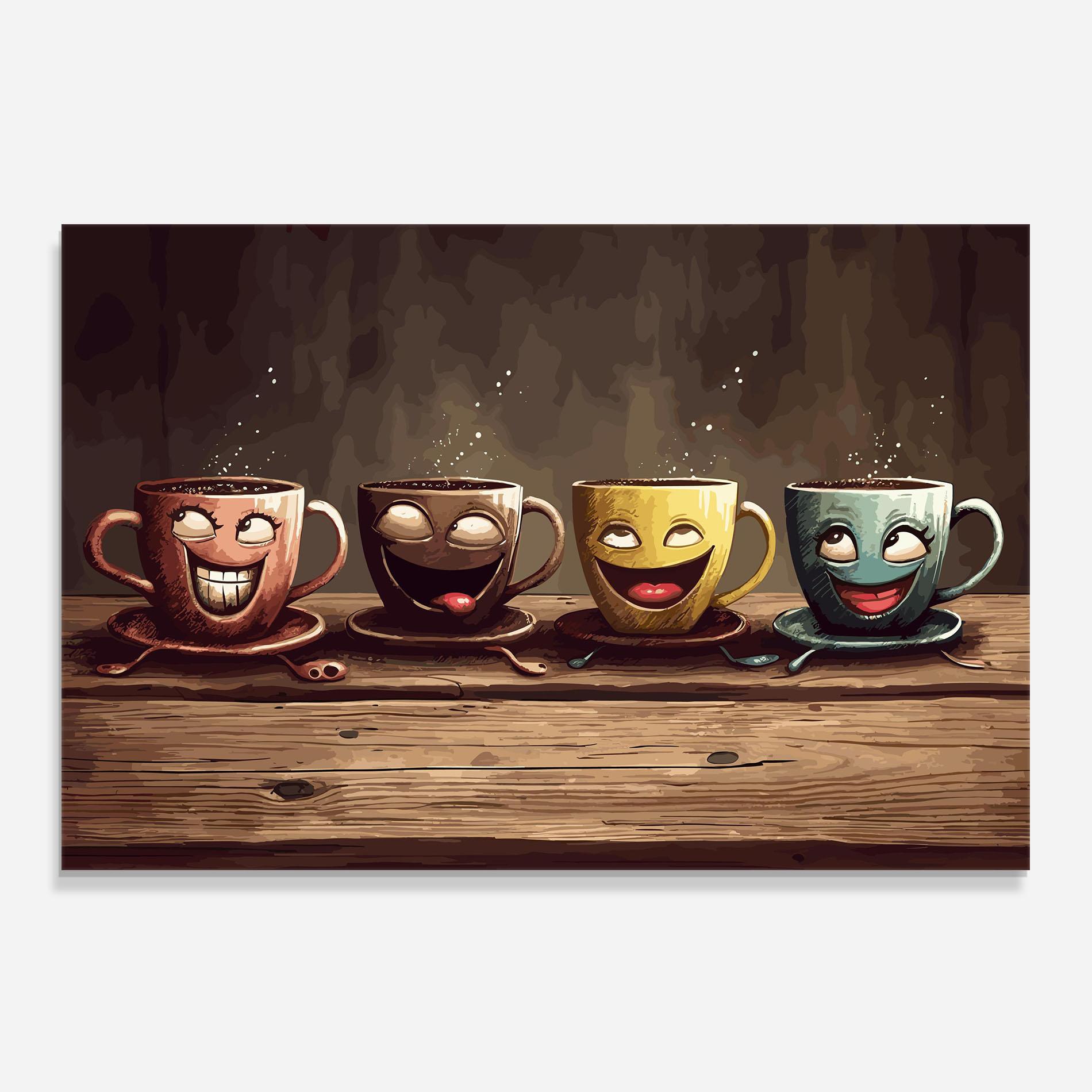 Konyhai üveg hátfal Coffee Faces mockup 0