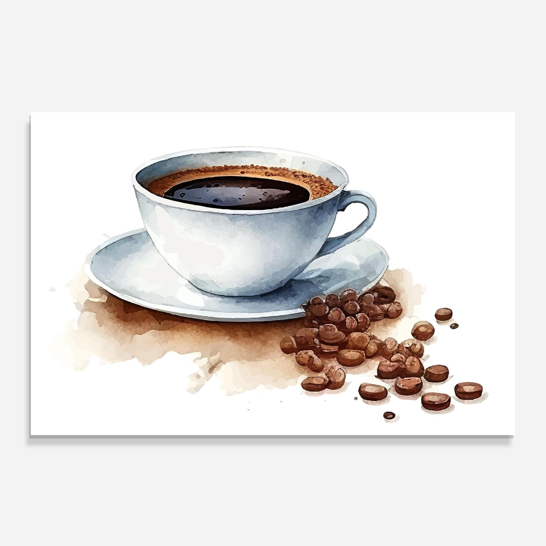 Konyhai üveg hátfal Coffee Watercolor mockup 0