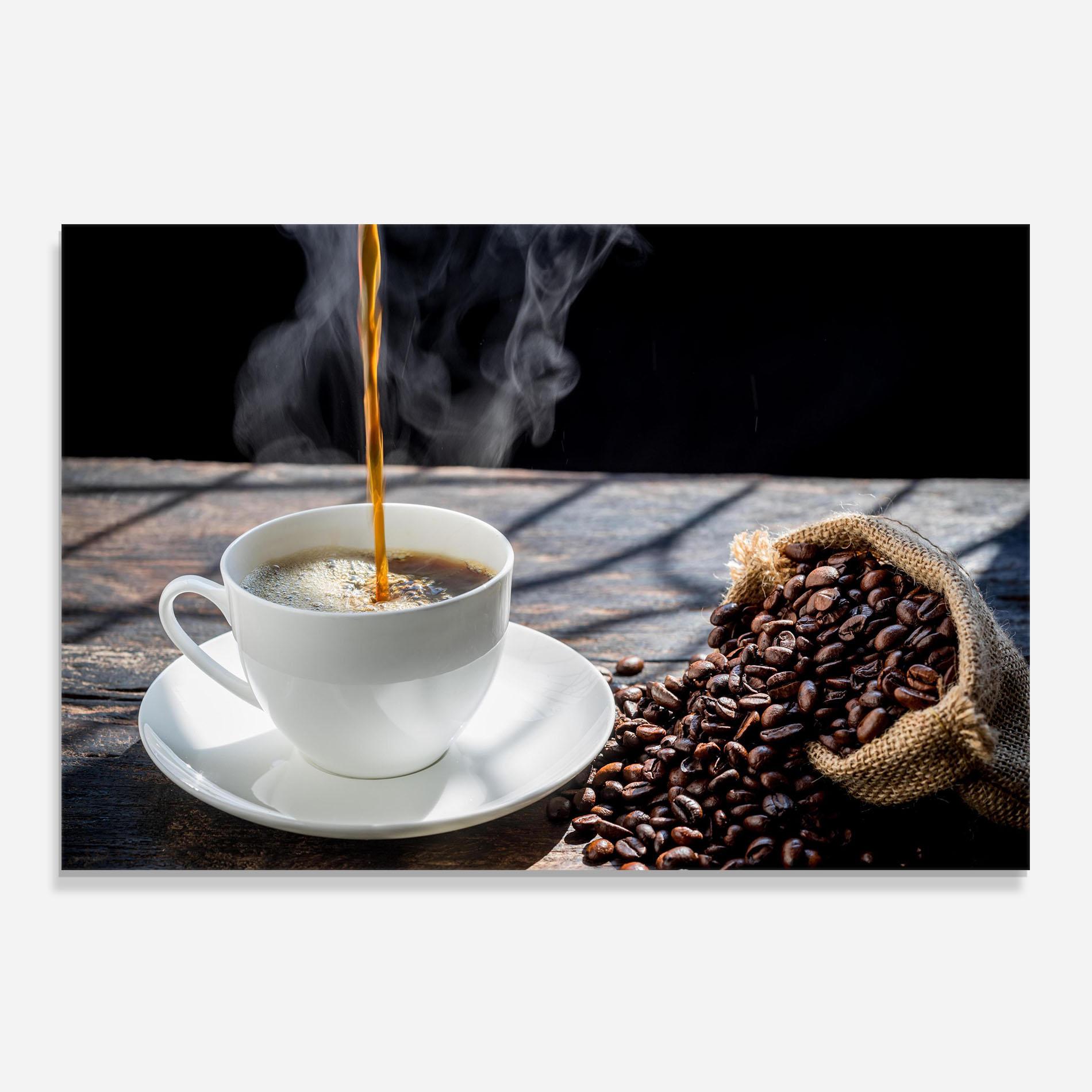 Konyhai üveg hátfal Pouring Coffee mockup 0