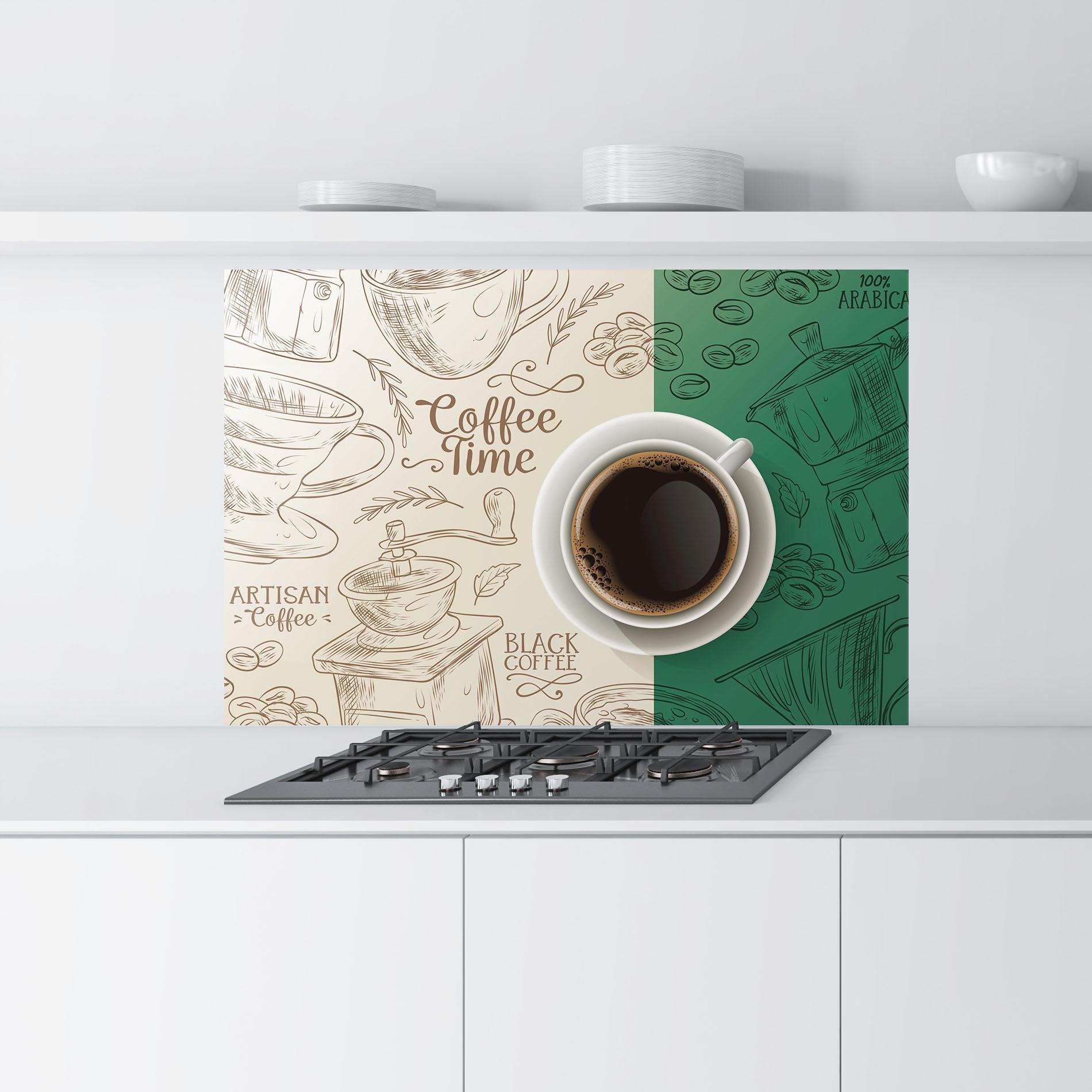 Konyhai üveg hátfal Artisan Coffee mockup 9