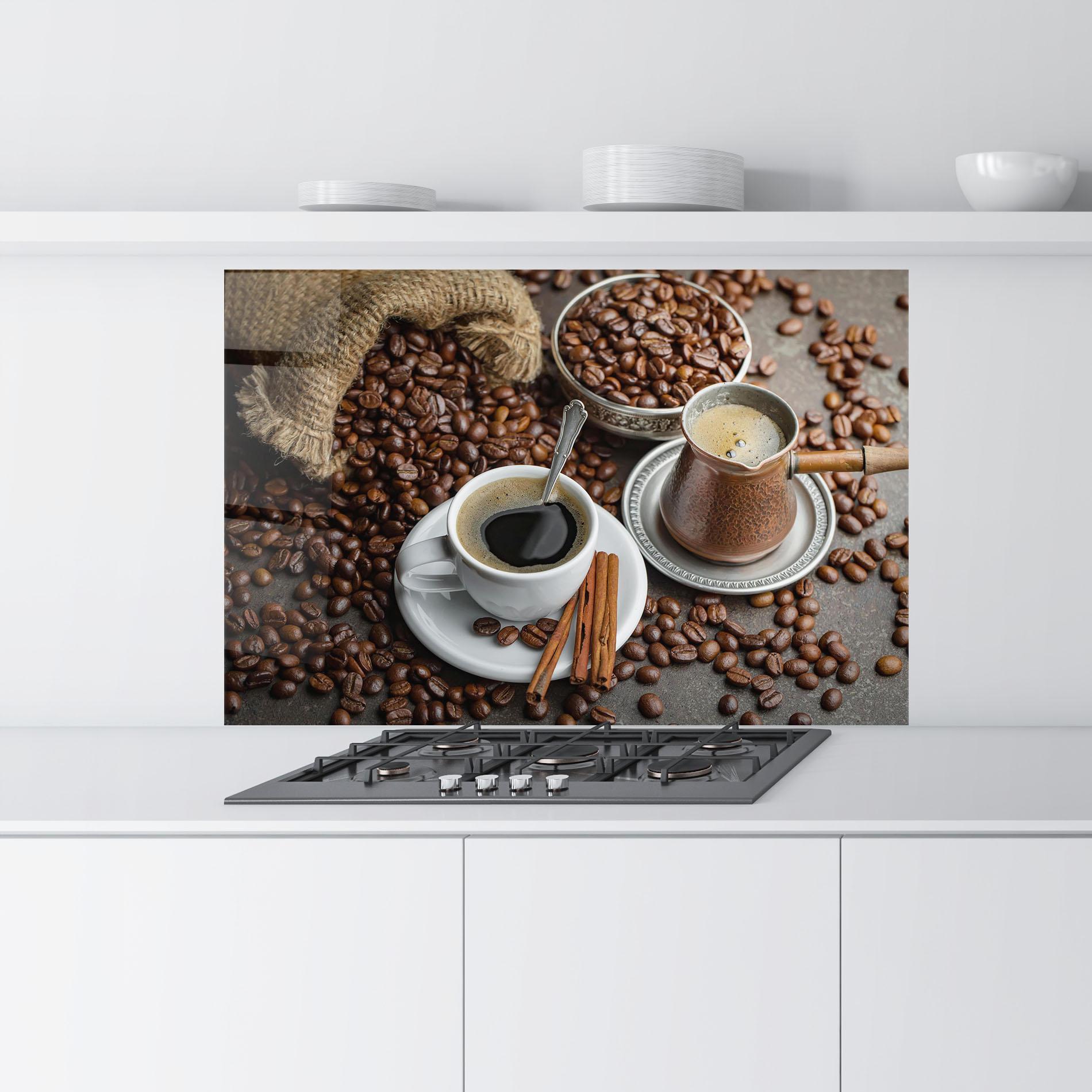 Konyhai üveg hátfal Black Coffee Bean mockup 9