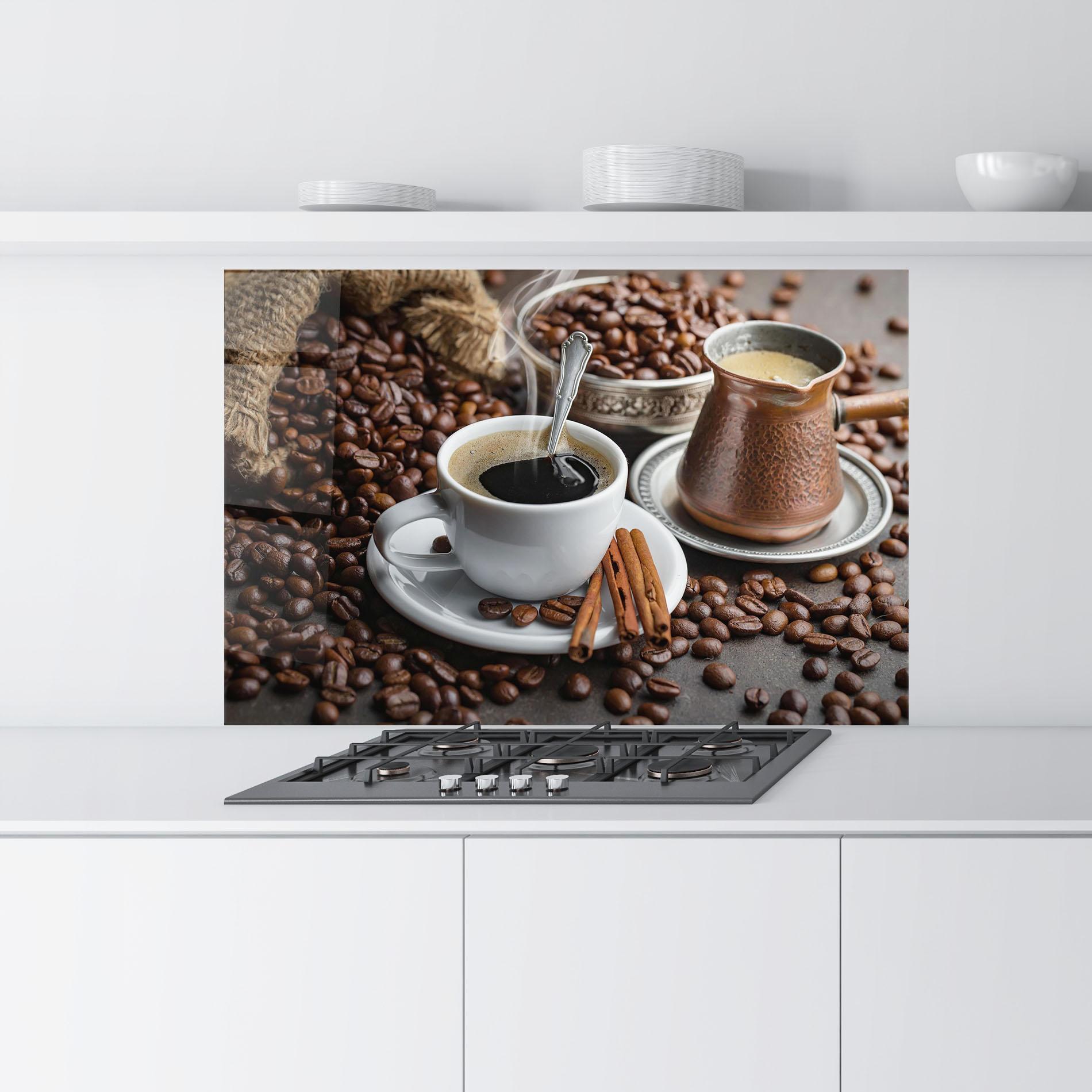 Konyhai üveg hátfal Black Coffee Beans mockup 9