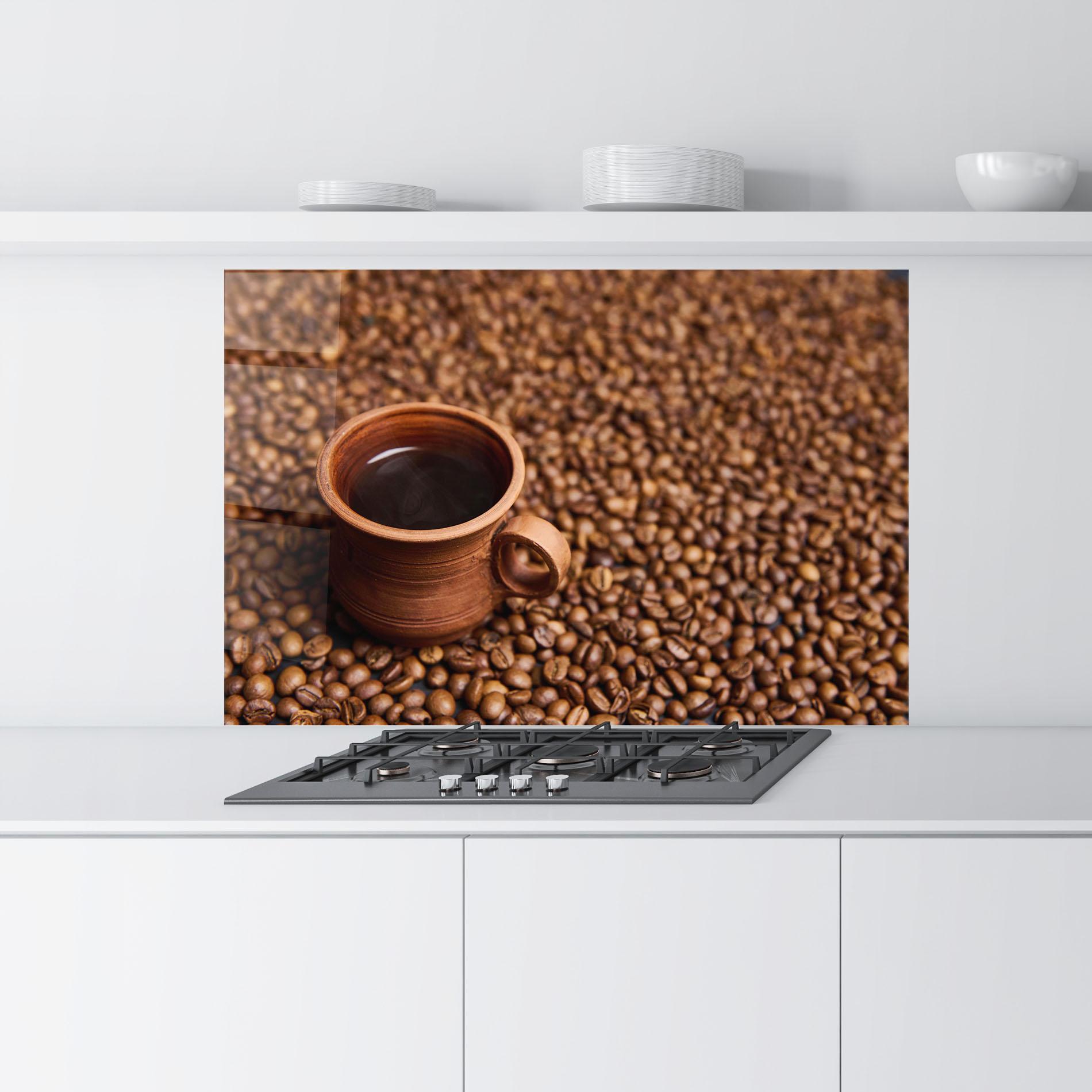 Konyhai üveg hátfal Clay Coffee Cup mockup 9