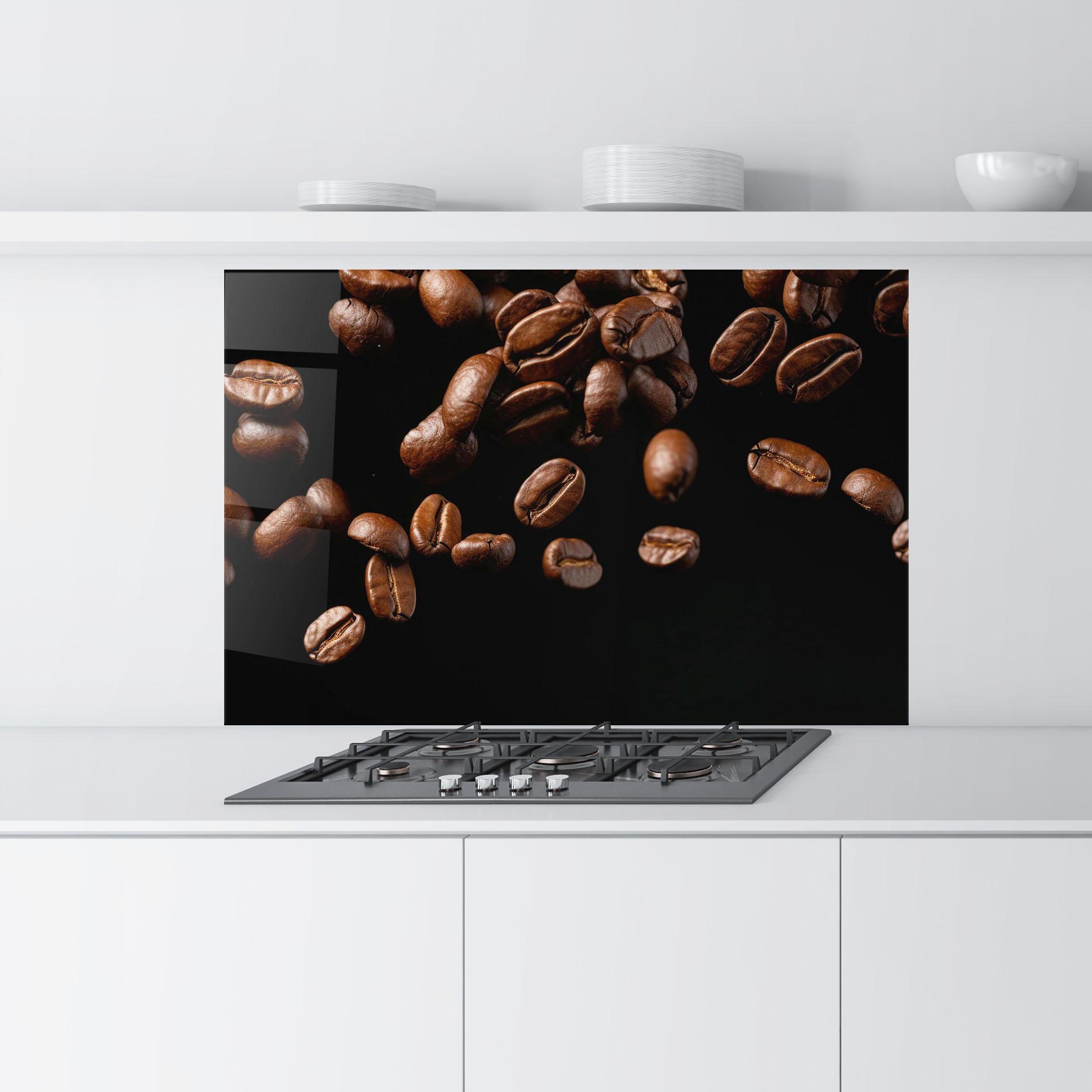 Konyhai üveg hátfal Coffee Beans Floating mockup 9