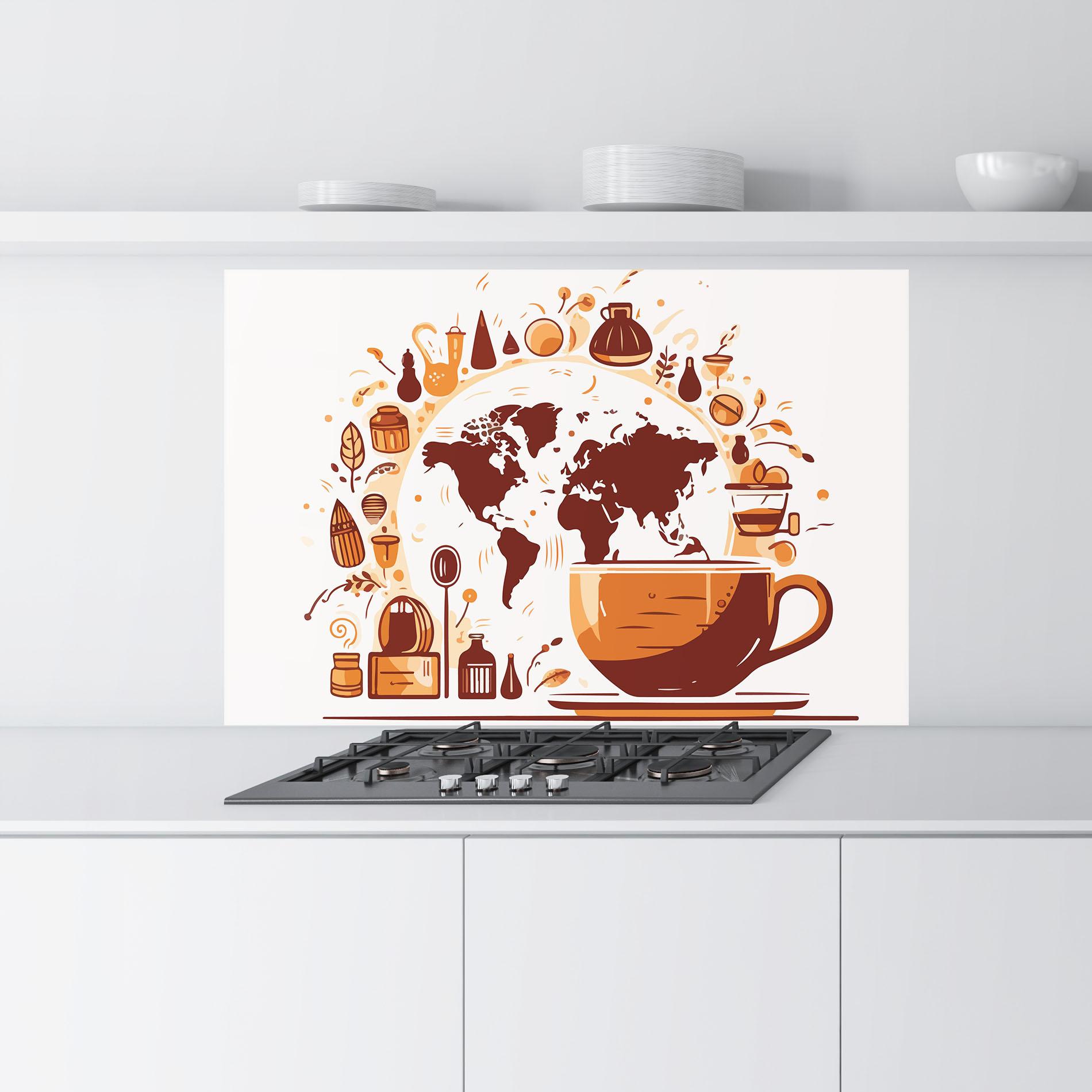 Konyhai üveg hátfal Coffee Map mockup 9