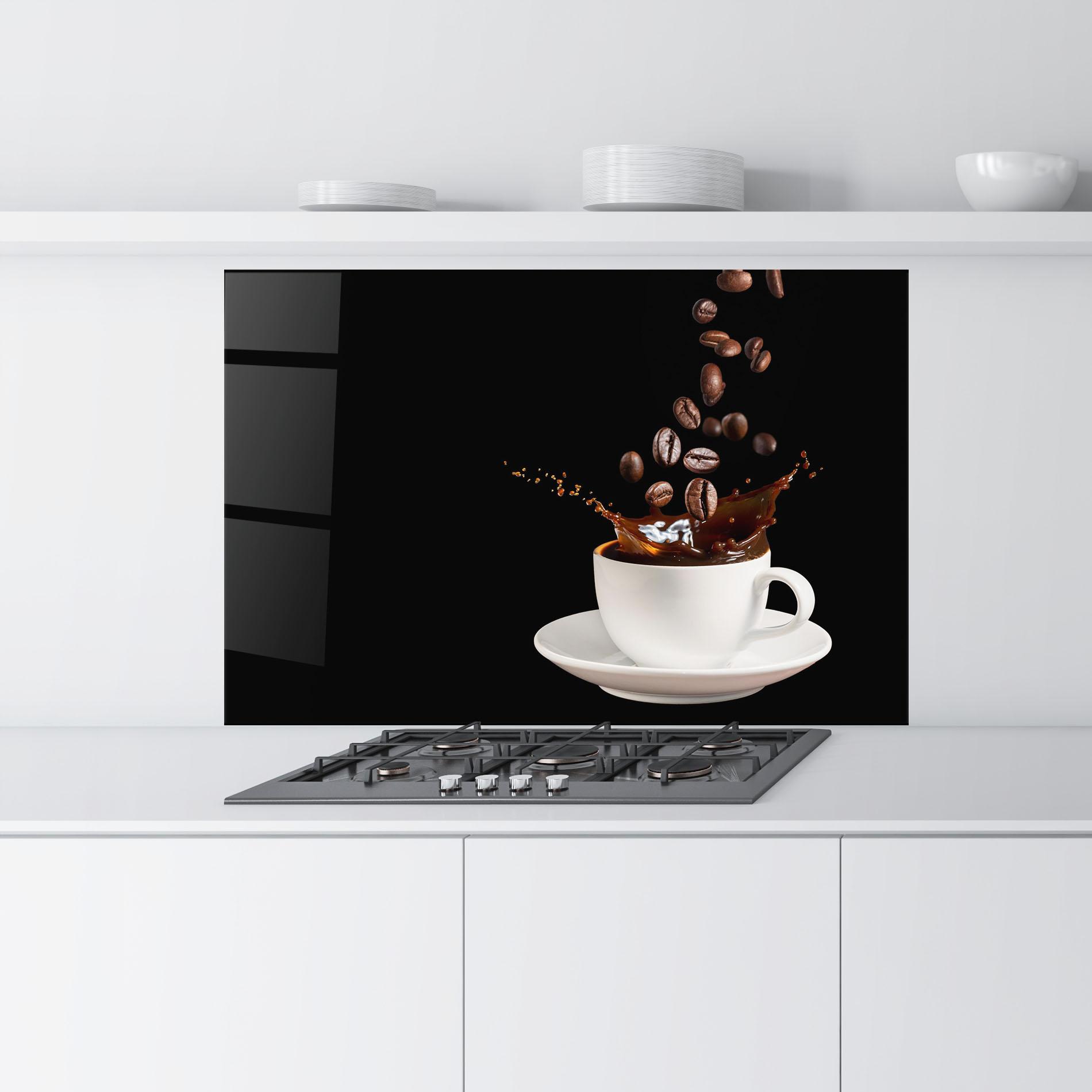 Konyhai üveg hátfal Coffee Splashes mockup 9