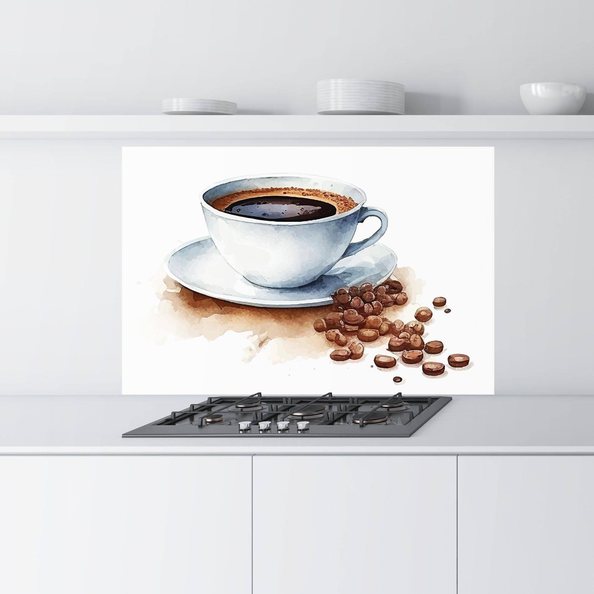 Konyhai üveg hátfal Coffee Watercolor mockup 9