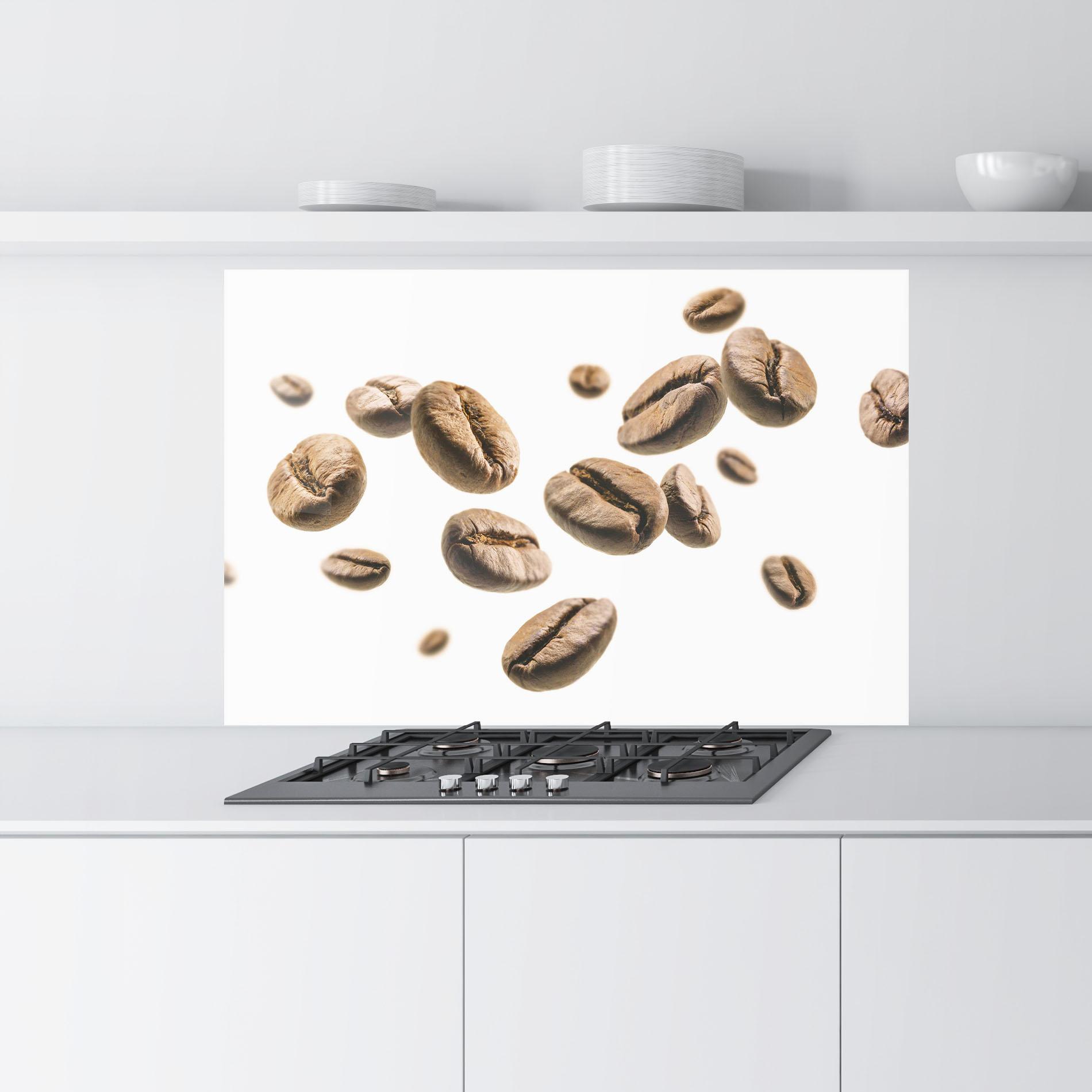 Konyhai üveg hátfal Floating Coffee Beans mockup 9