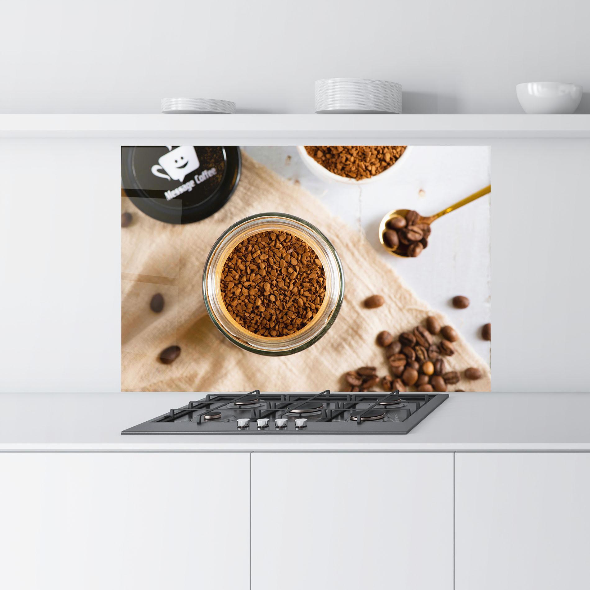 Konyhai üveg hátfal Ground Coffee mockup 9