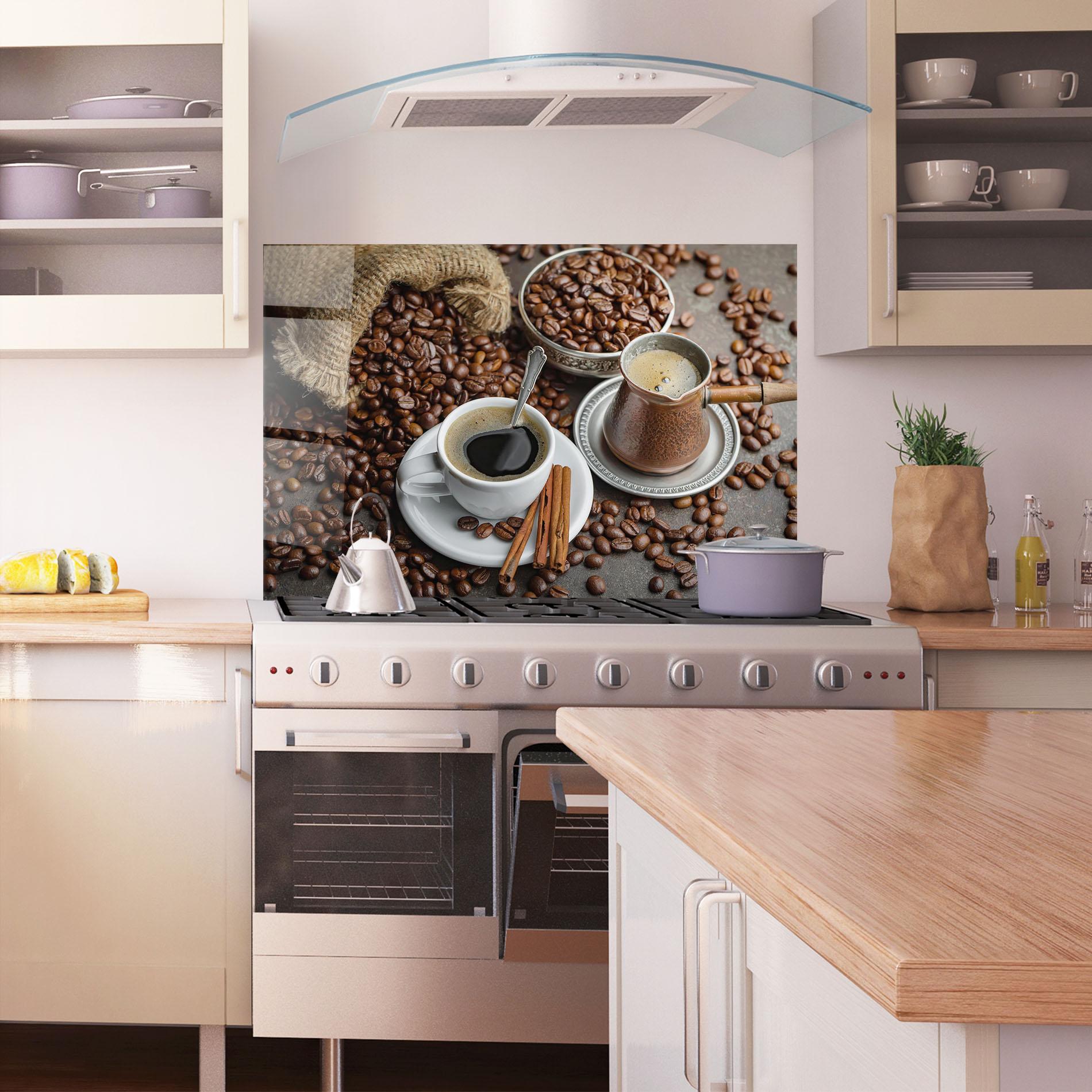 Konyhai üveg hátfal Black Coffee Bean mockup 1