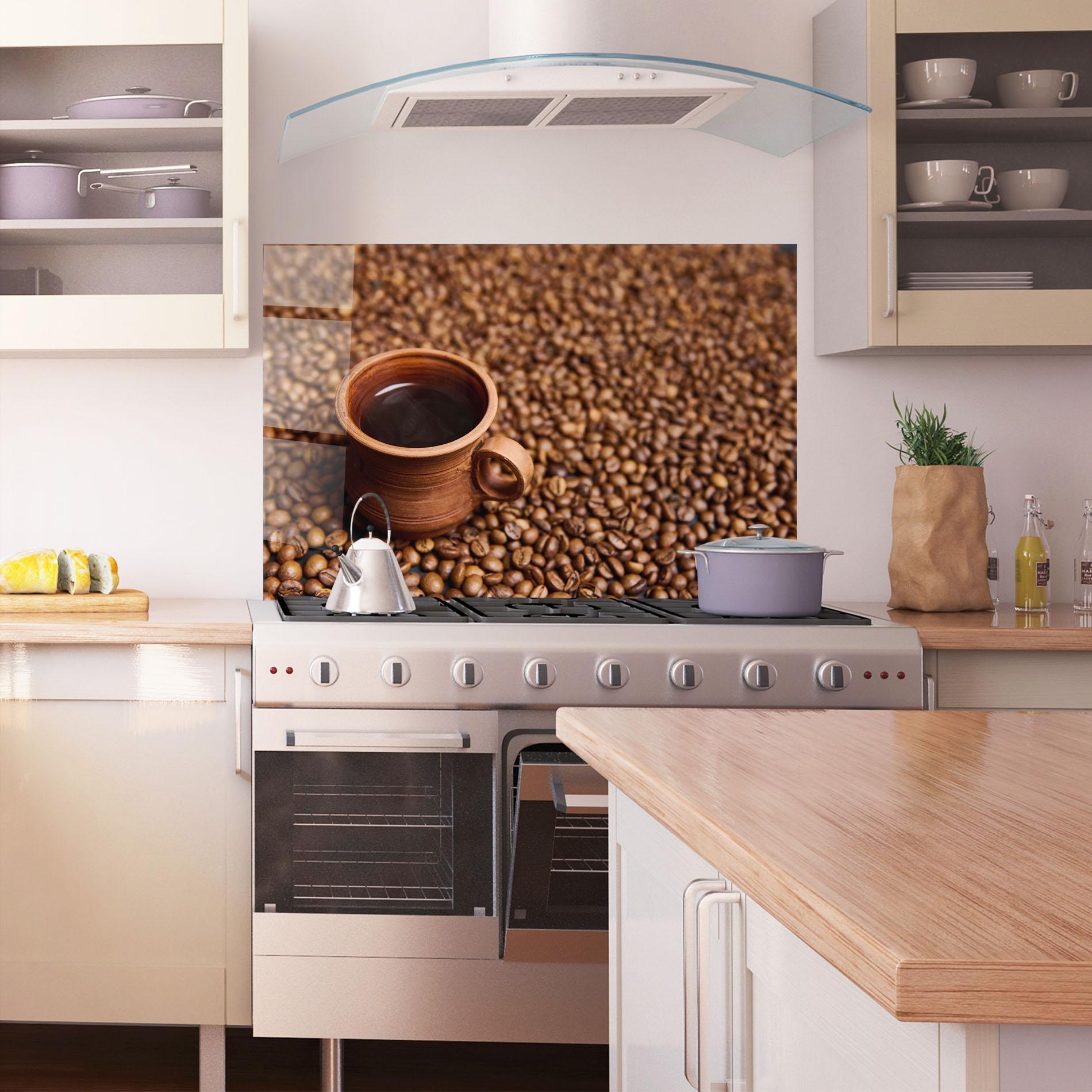 Konyhai üveg hátfal Clay Coffee Cup mockup 1