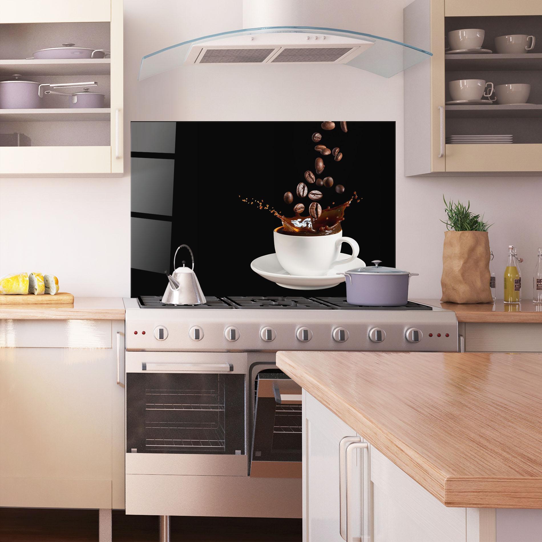 Konyhai üveg hátfal Coffee Splashes mockup 1