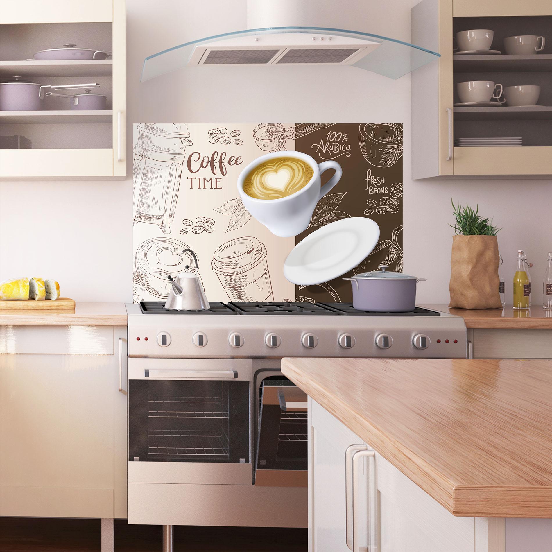 Konyhai üveg hátfal Coffee Time mockup 1