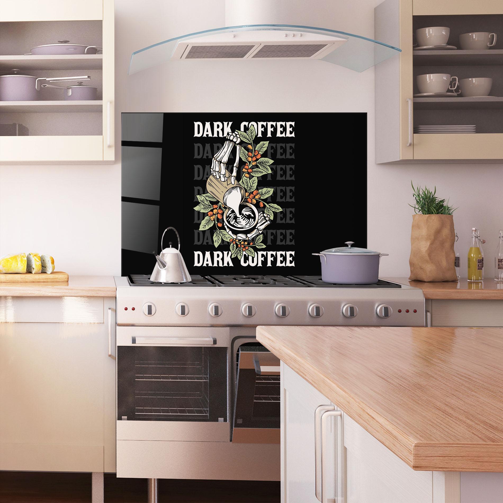 Konyhai üveg hátfal Dark Coffee mockup 1