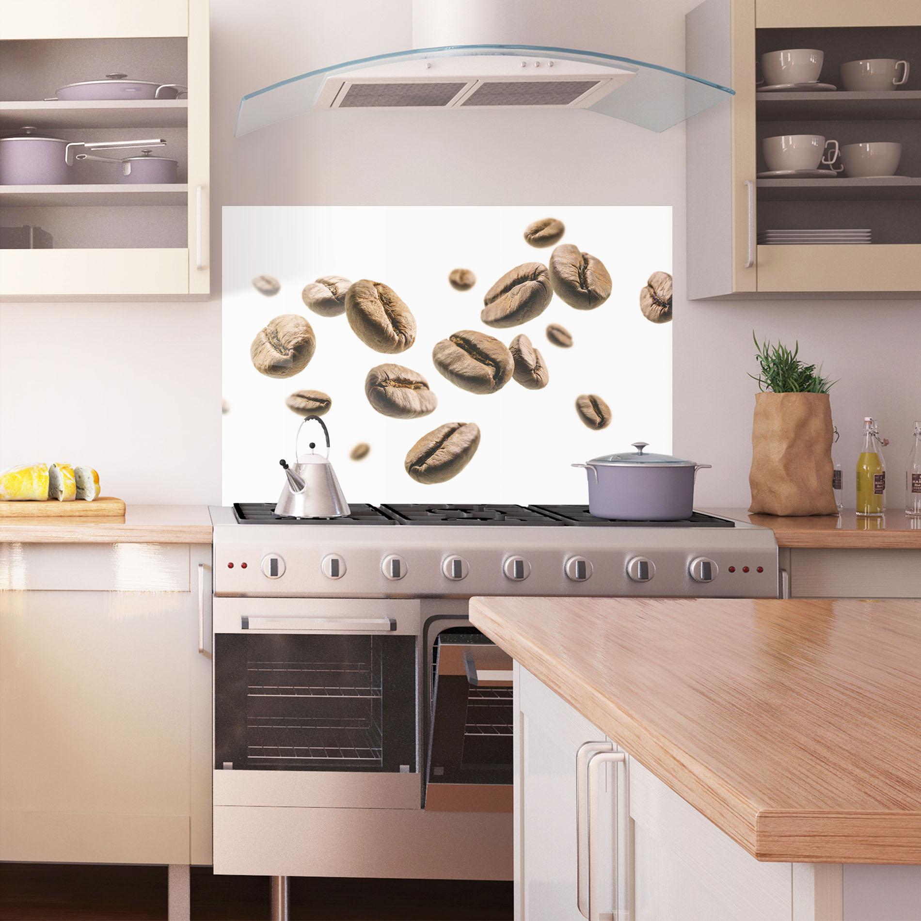 Konyhai üveg hátfal Floating Coffee Beans mockup 1