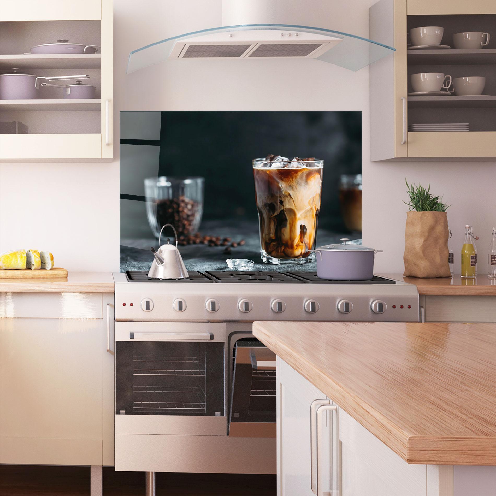 Konyhai üveg hátfal Iced Coffee mockup 1