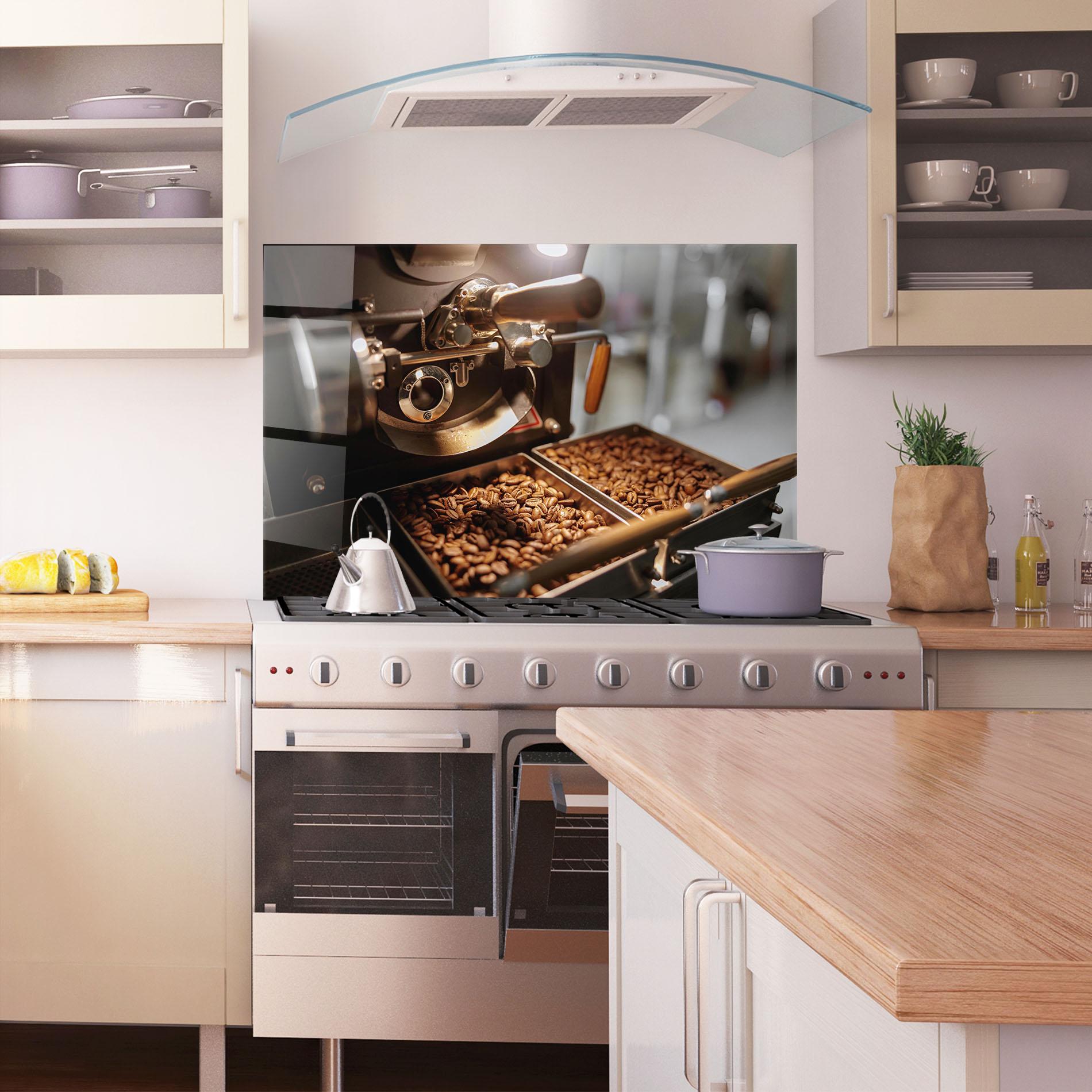 Konyhai üveg hátfal Industrial Coffee Machine mockup 1