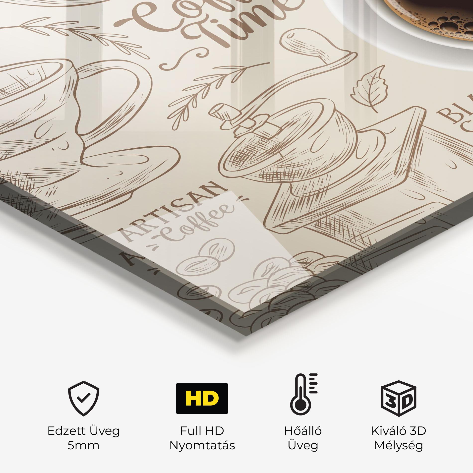 Konyhai üveg hátfal Artisan Coffee mockup 2