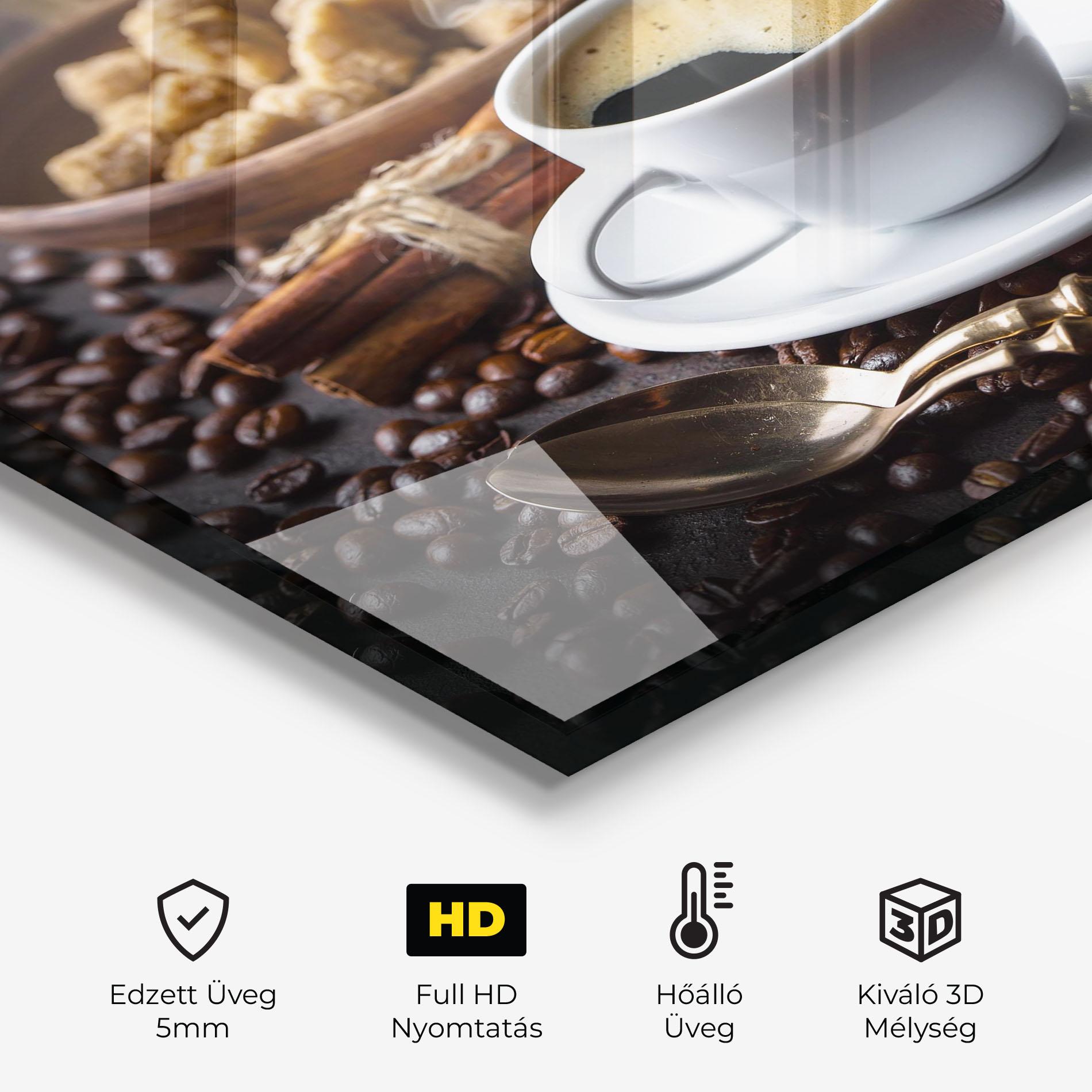 Konyhai üveg hátfal Old Coffee Cup mockup 2