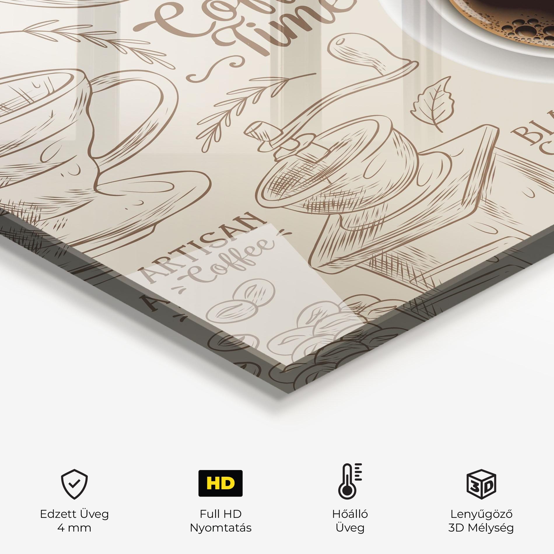 Konyhai üveg hátfal Artisan Coffee mockup 2
