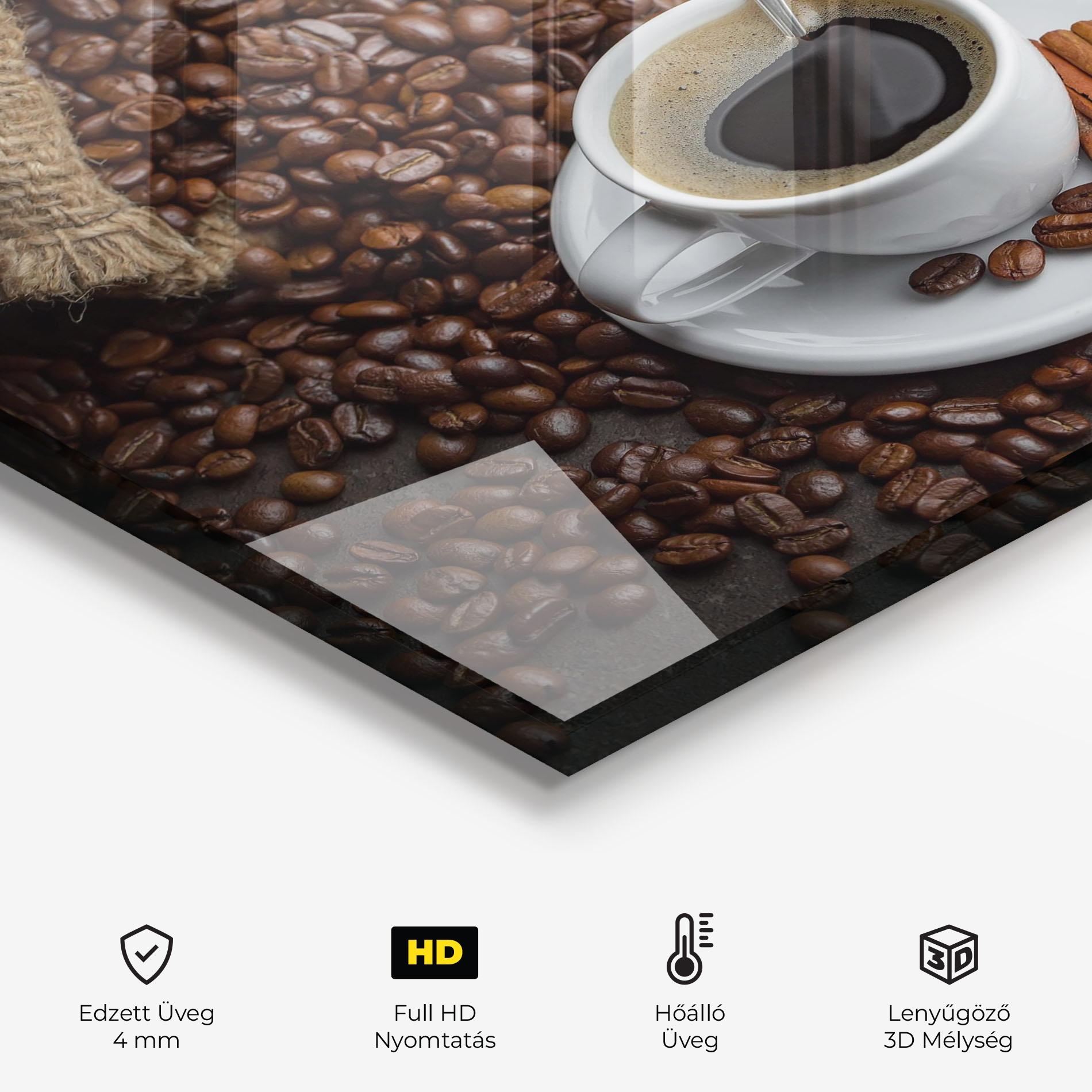 Konyhai üveg hátfal Black Coffee Bean mockup 2