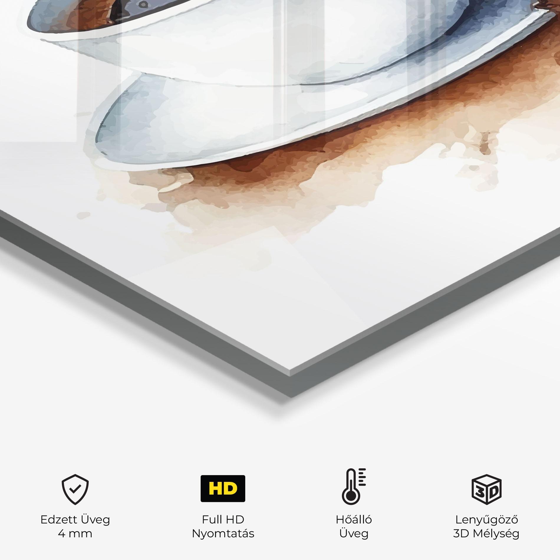 Konyhai üveg hátfal Coffee Watercolor mockup 2