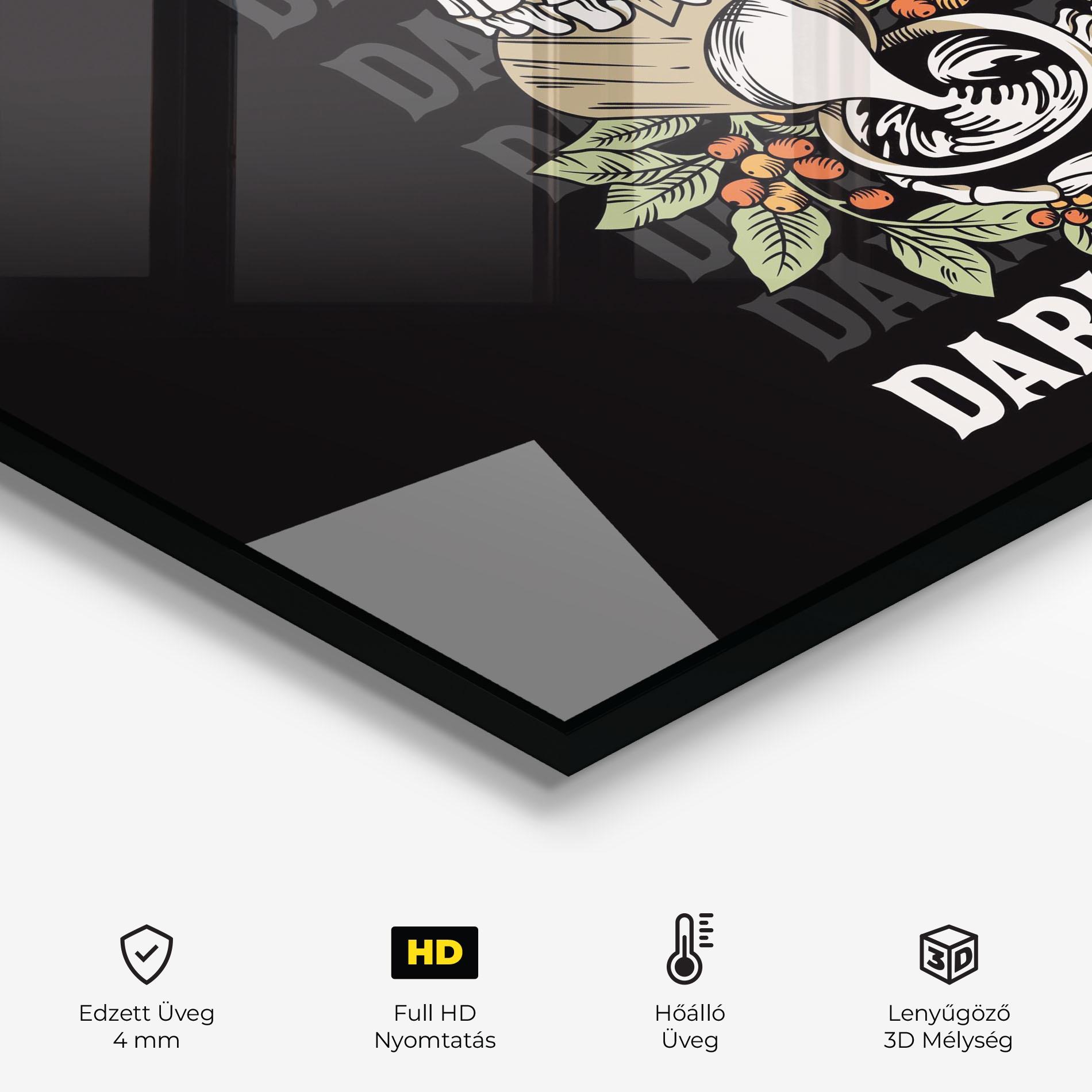 Konyhai üveg hátfal Dark Coffee mockup 2