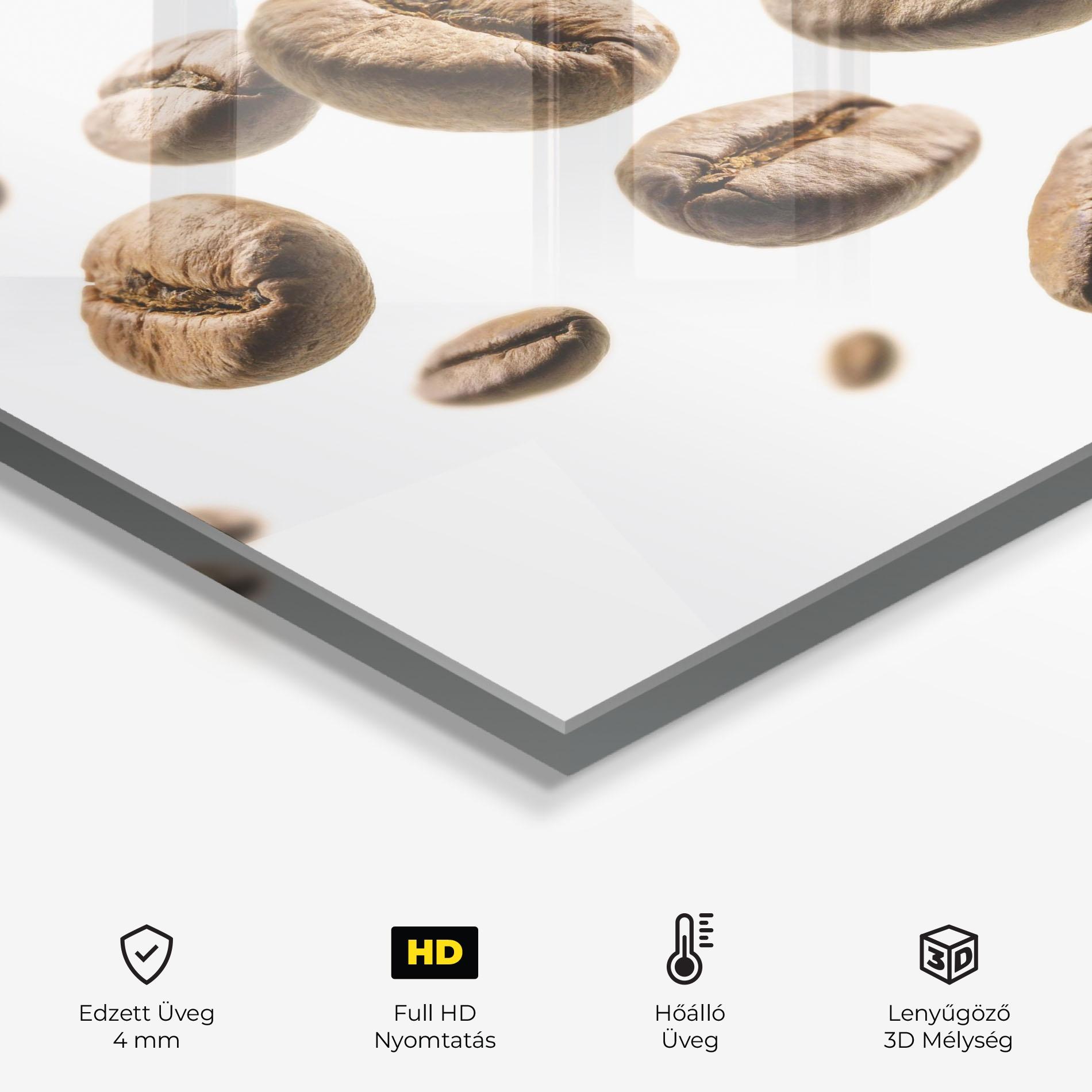 Konyhai üveg hátfal Floating Coffee Beans mockup 2