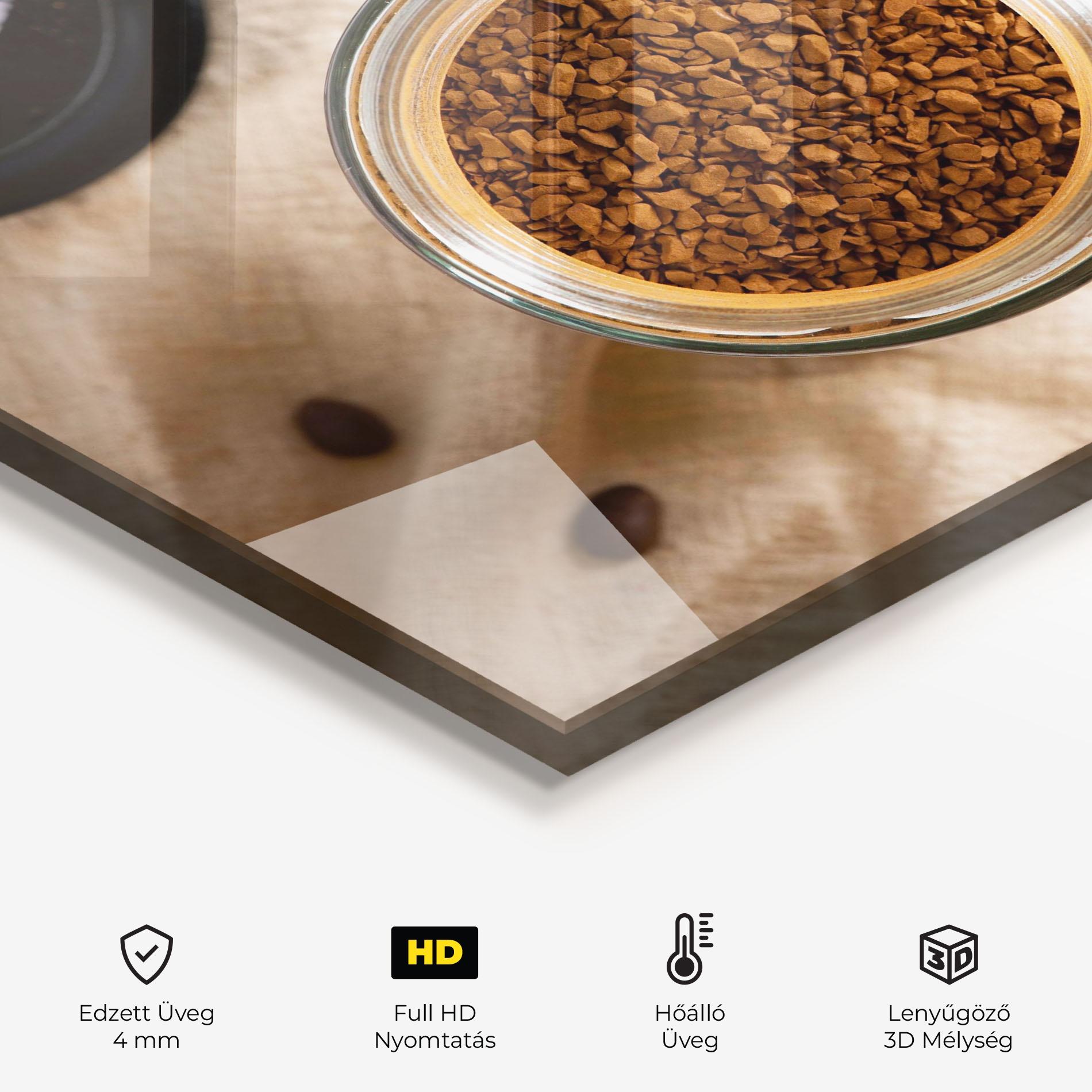 Konyhai üveg hátfal Ground Coffee mockup 2