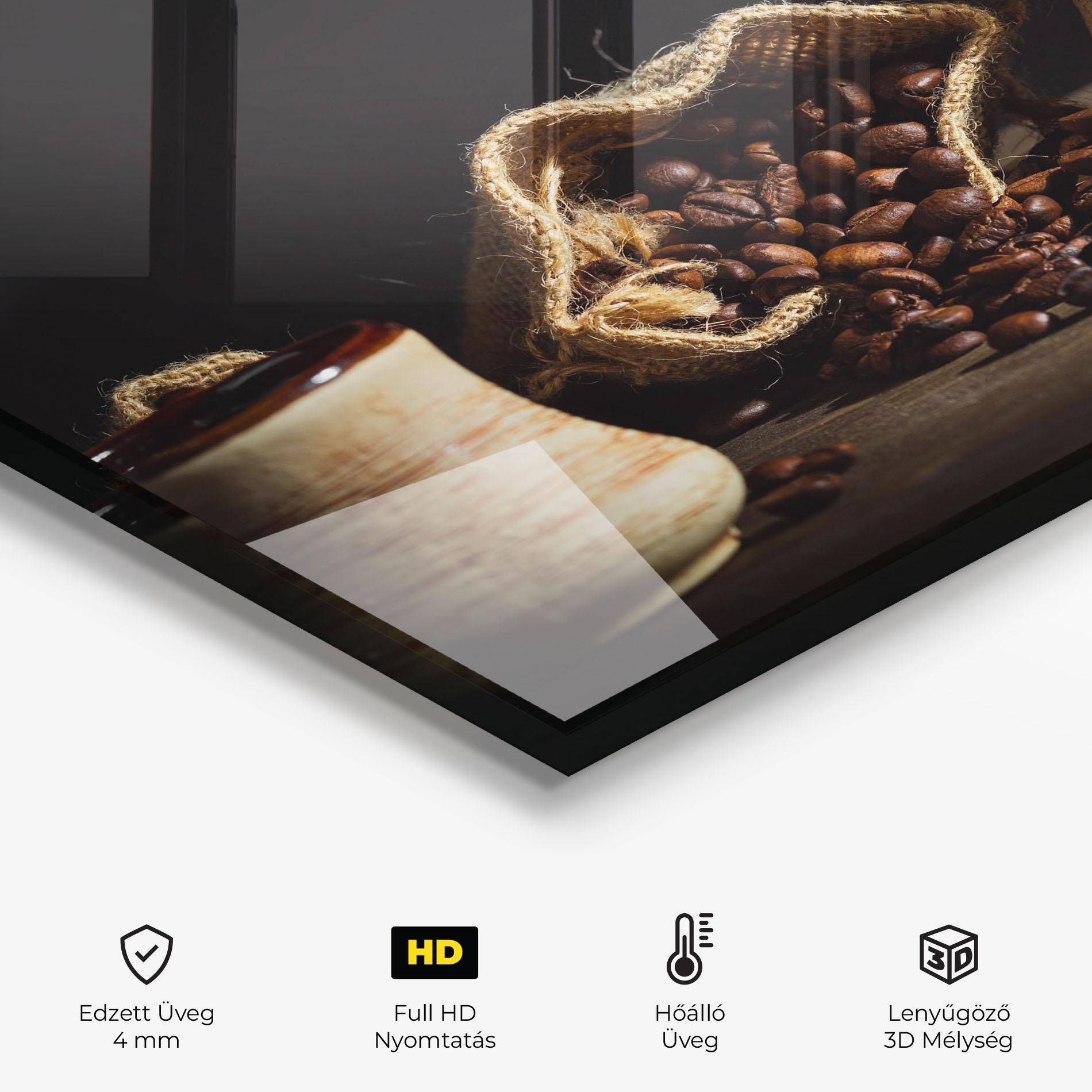 Konyhai üveg hátfal Old Cup Of Coffee mockup 2