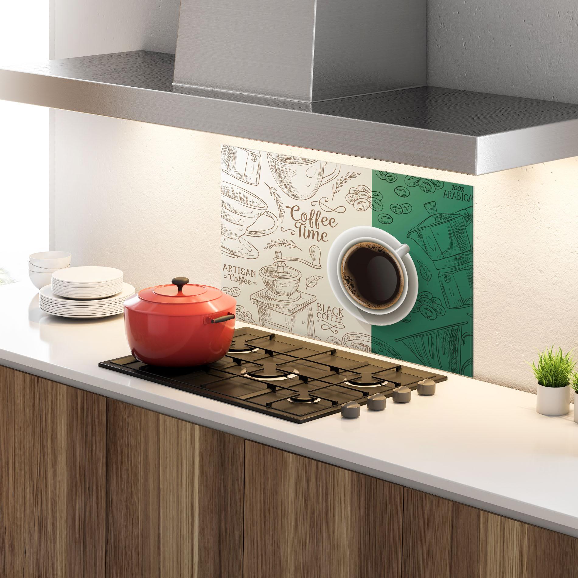 Konyhai üveg hátfal Artisan Coffee mockup 4