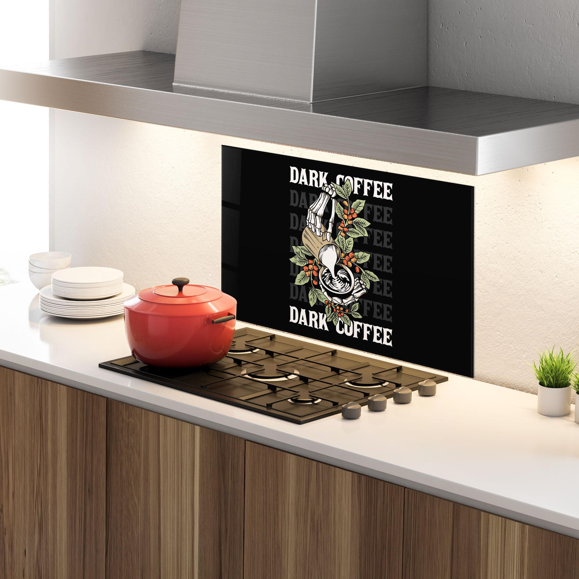 Konyhai üveg hátfal Dark Coffee mockup 4